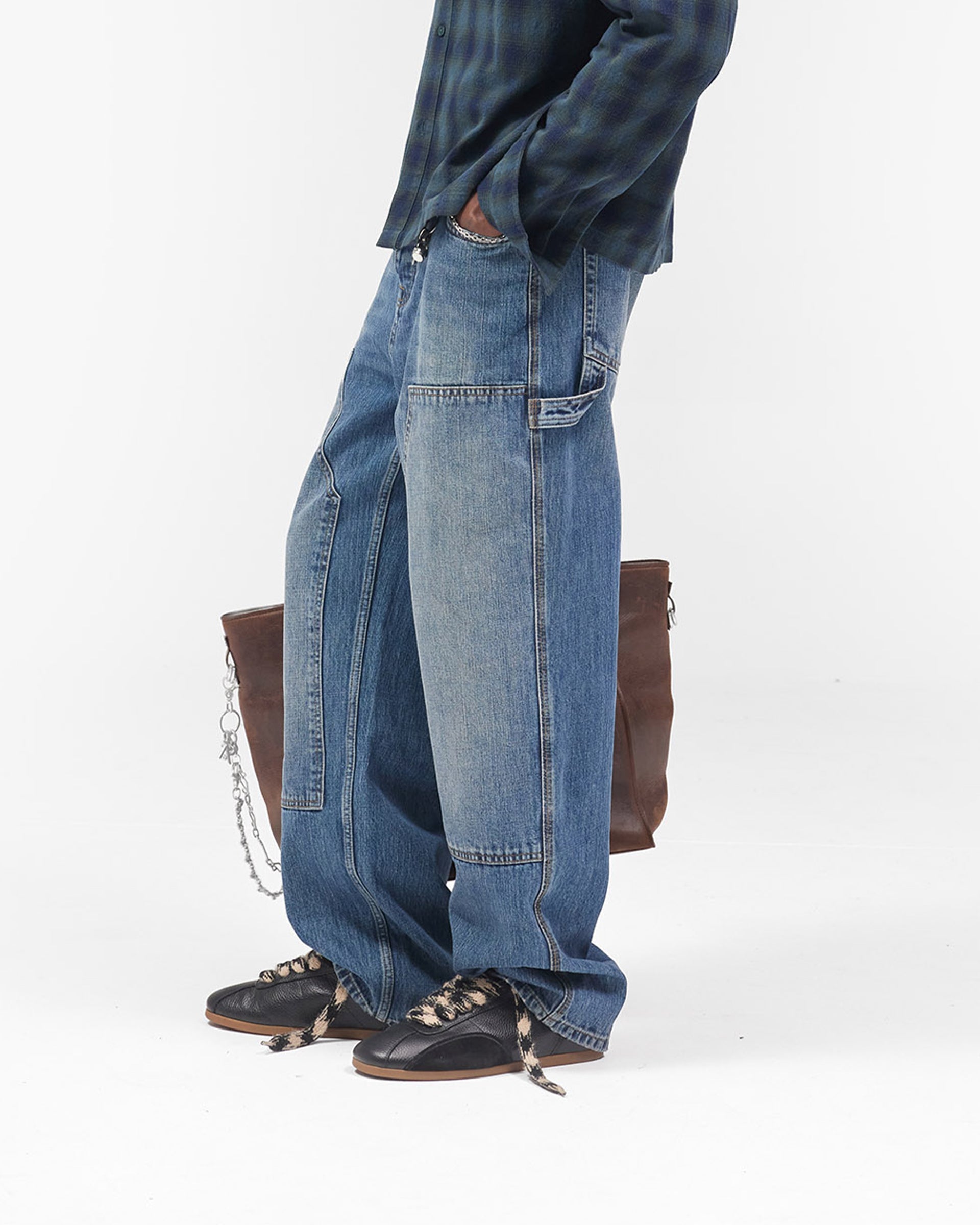 R2 Carpenter Panel Denim - Rinse Blue