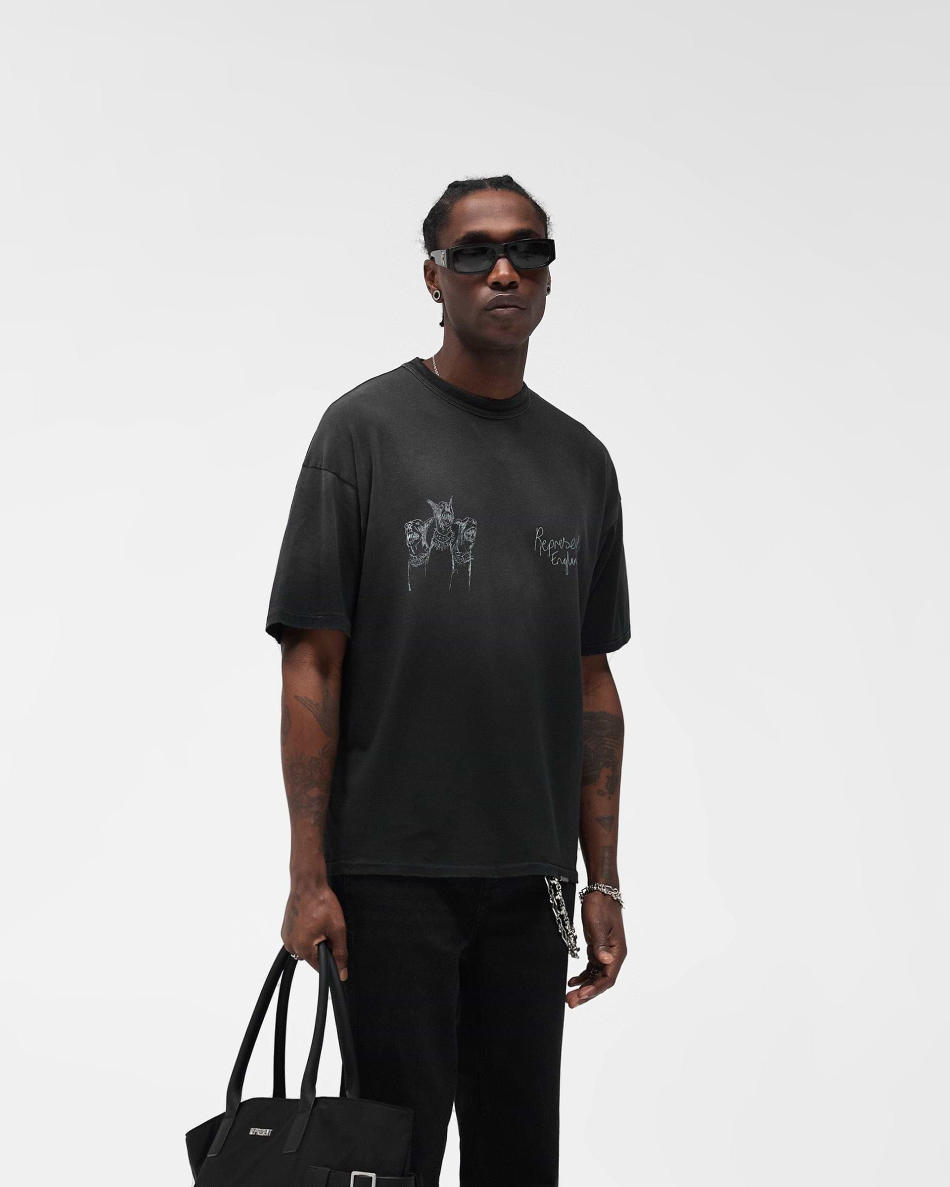 Hand Drawn Thoroughbred T-Shirt - Aged Black