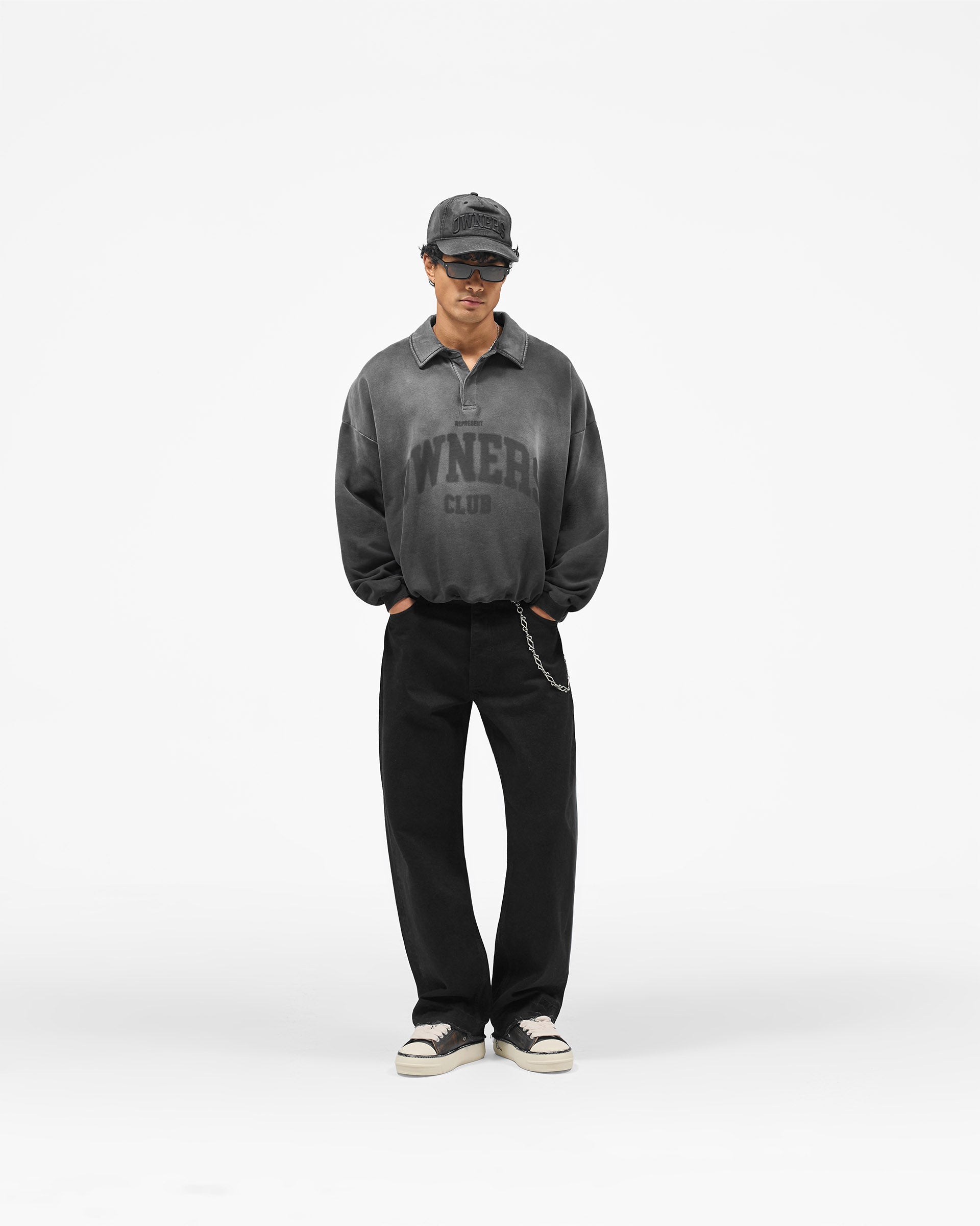 Represent Owners Club Rugby Sweater - Weathered Black