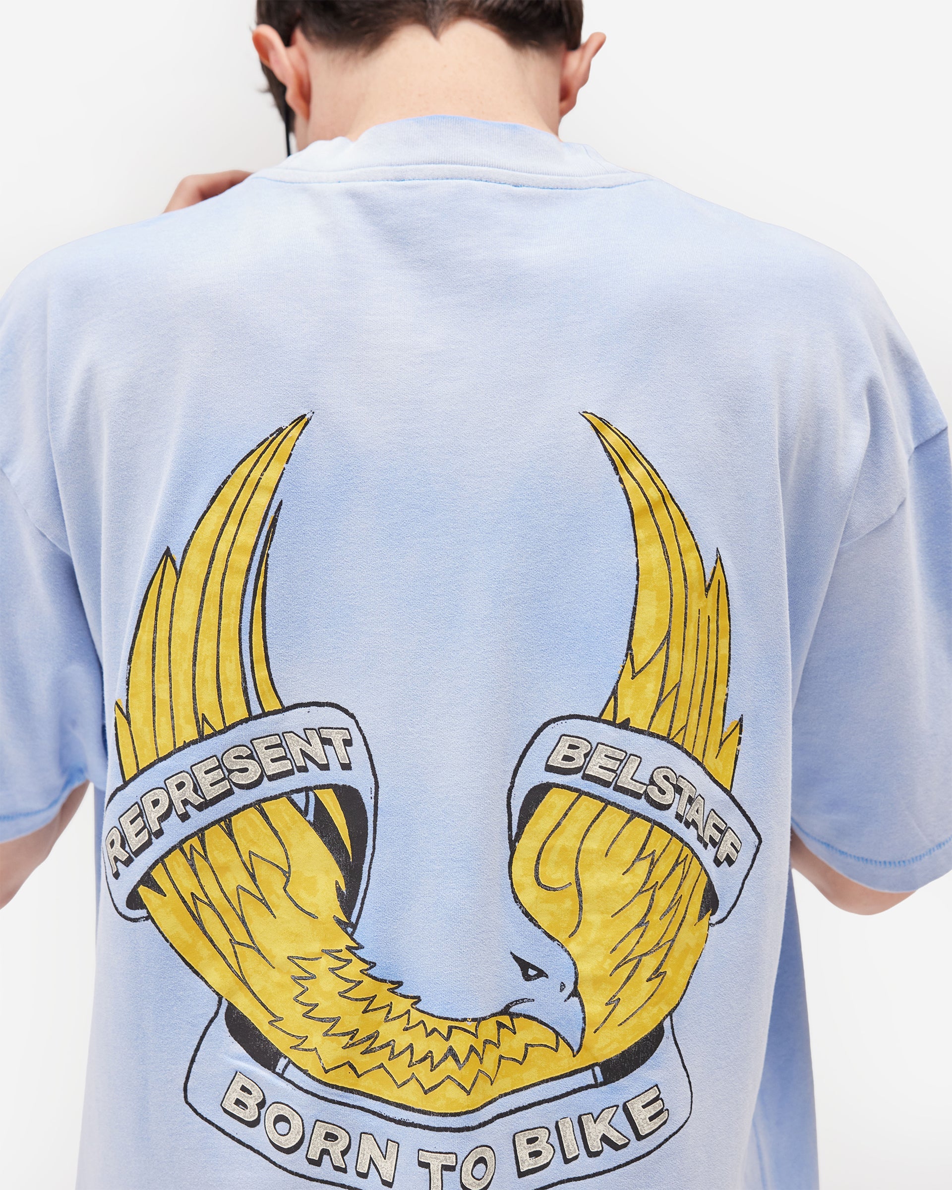 Represent X Belstaff Born To Bike T-Shirt - Mid Blue