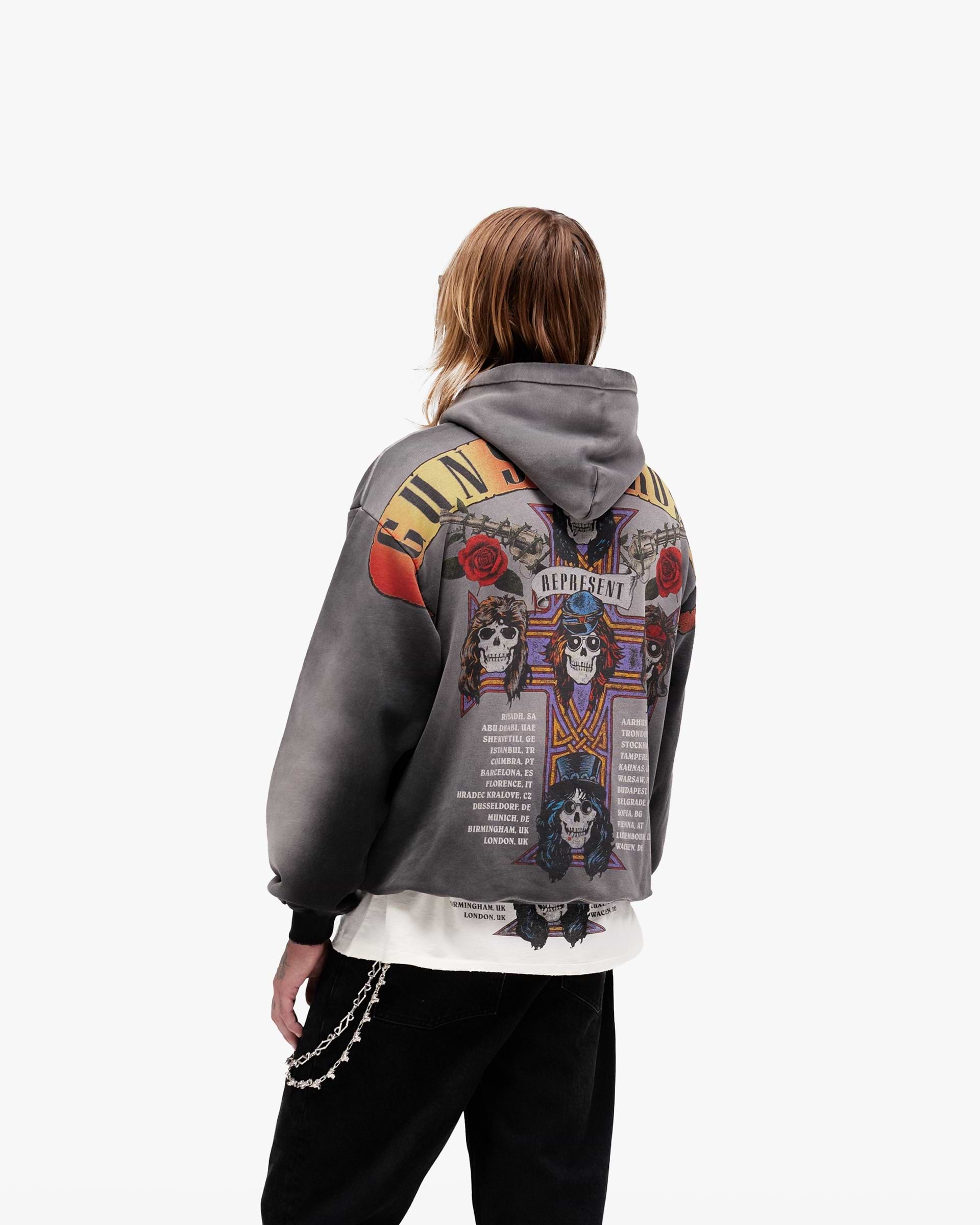 Represent X Guns N' Roses Tour Hoodie - Stained Black