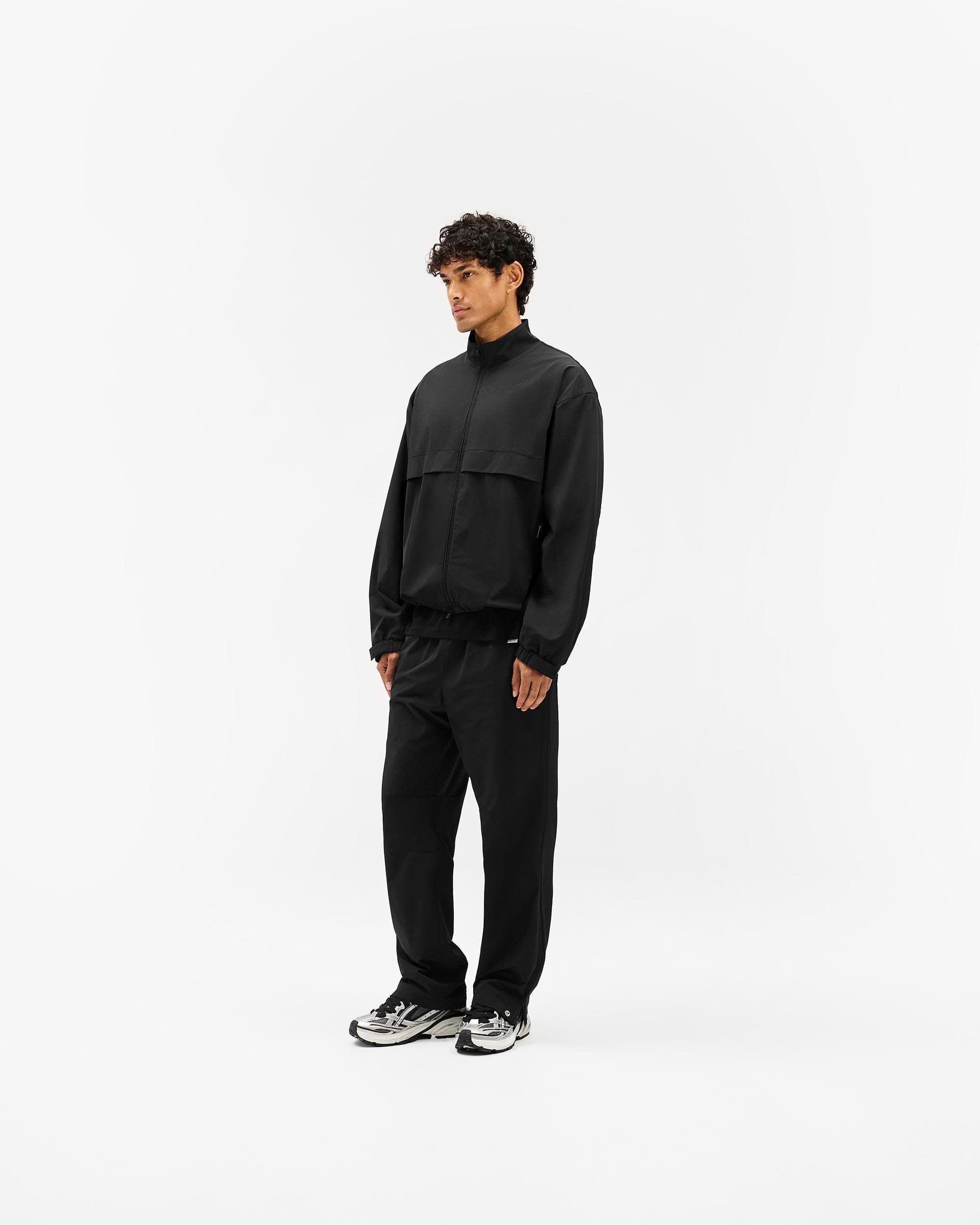 Initial Nylon Track Jacket - Black