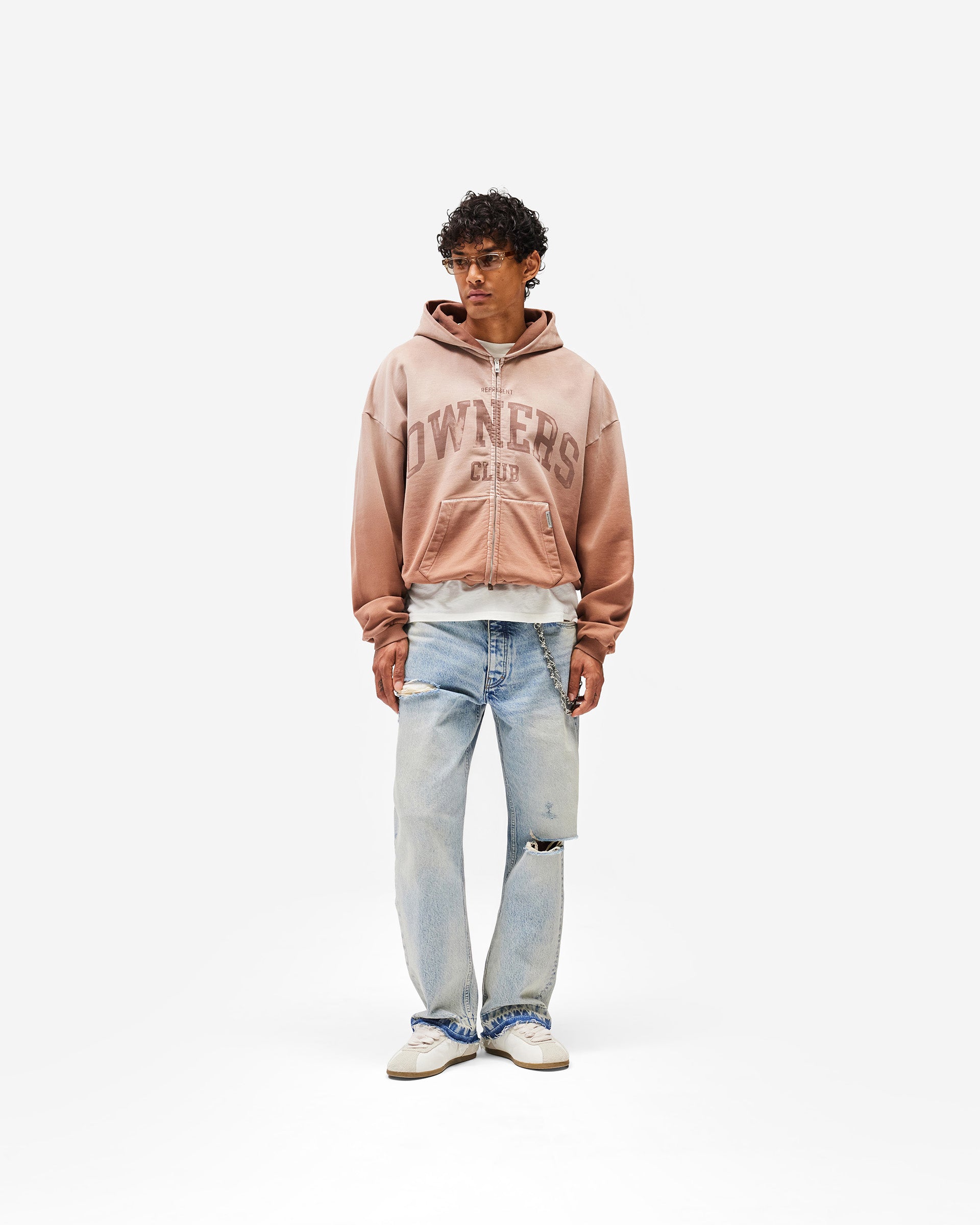 Represent Owners Club Zip Through Hoodie - Sienna