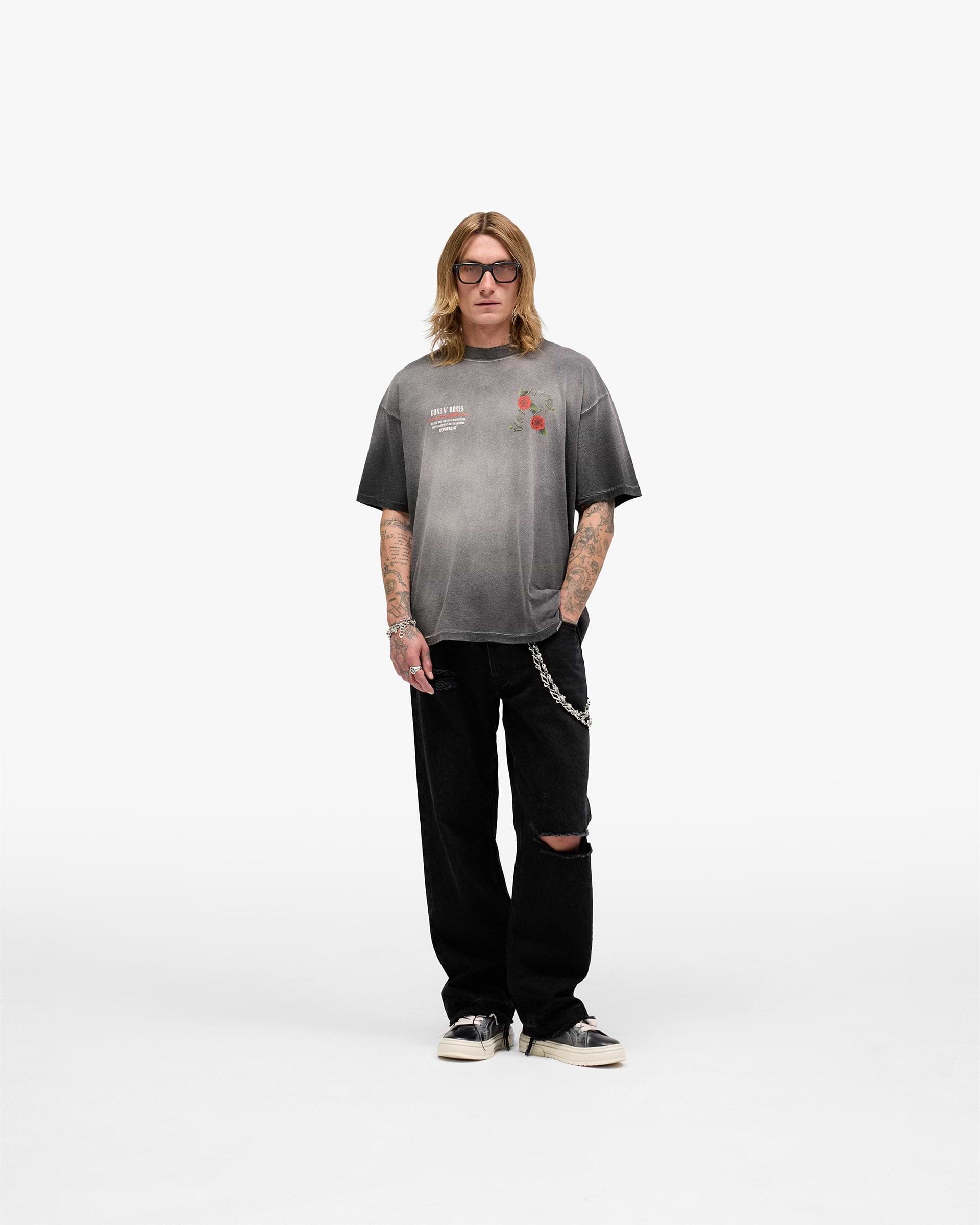 Represent X Guns N' Roses Tour T-Shirt - Stained Black
