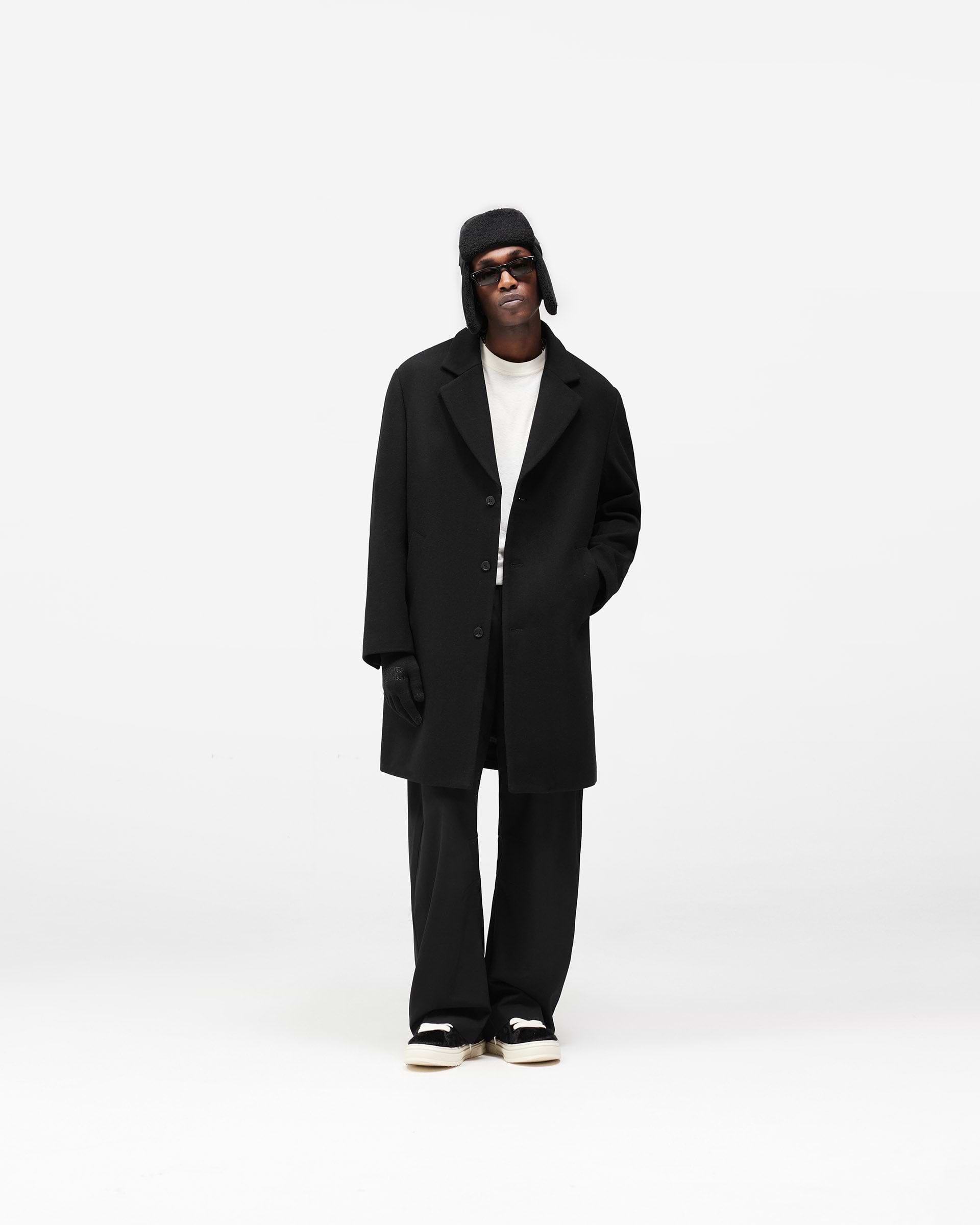 Relaxed Overcoat - Jet Black