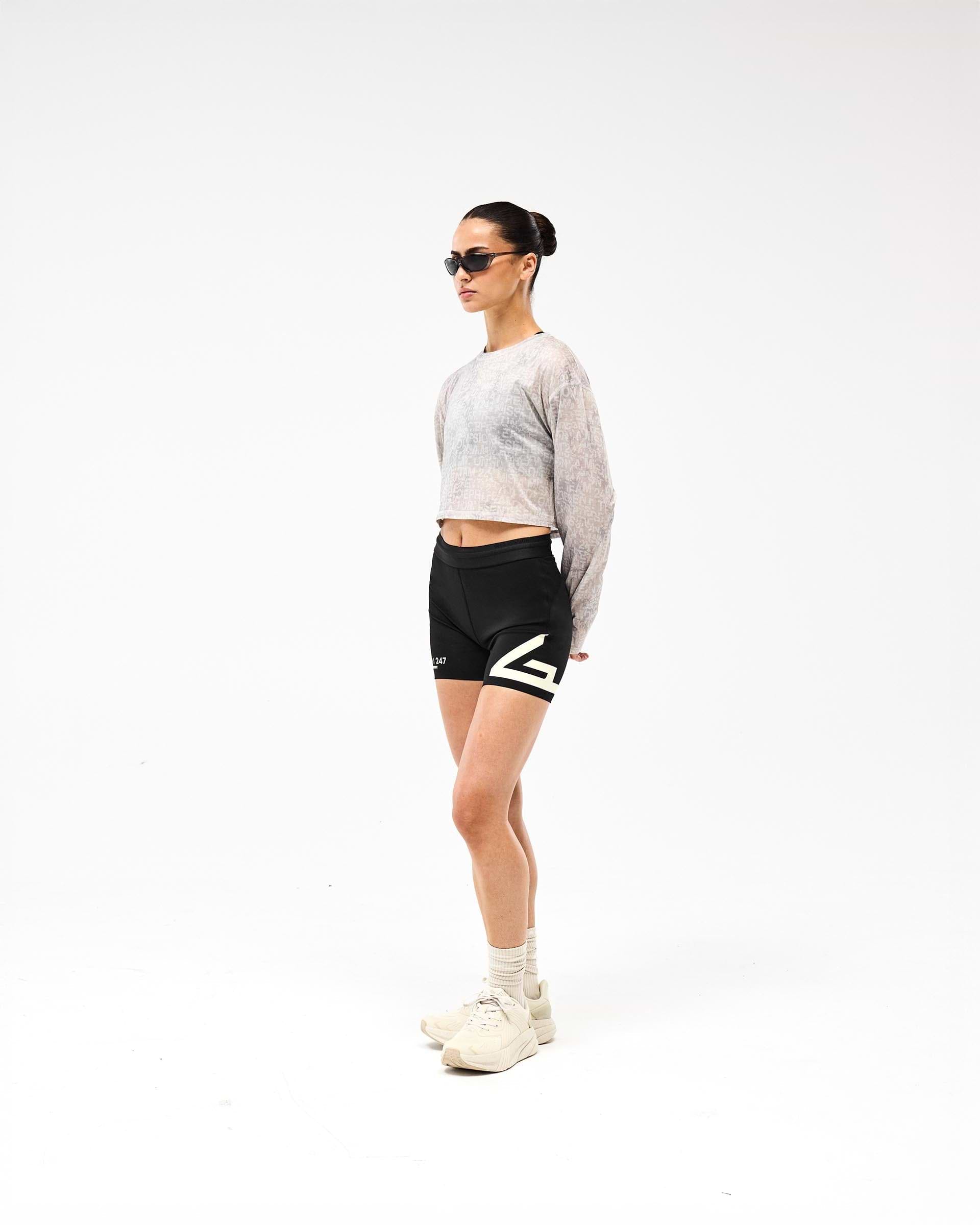 247 Glitch Cropped Training T-Shirt - Grey