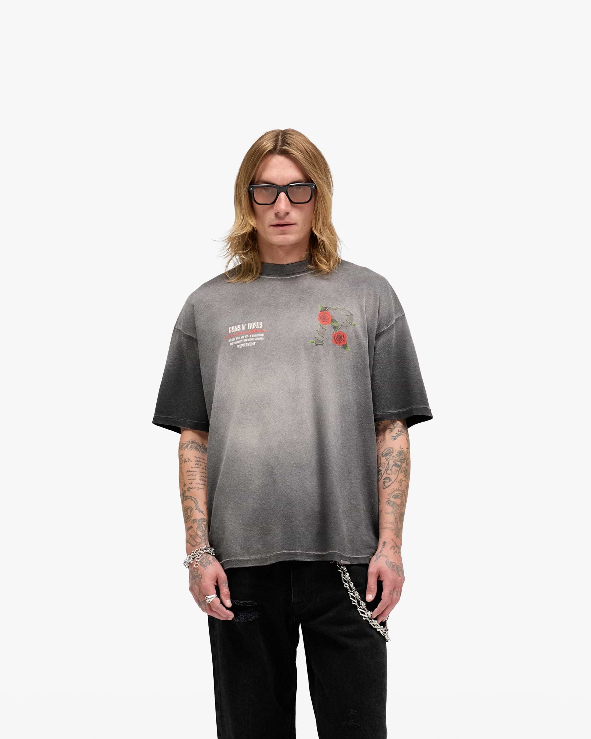 Represent X Guns N' Roses Tour T-Shirt - Stained Black