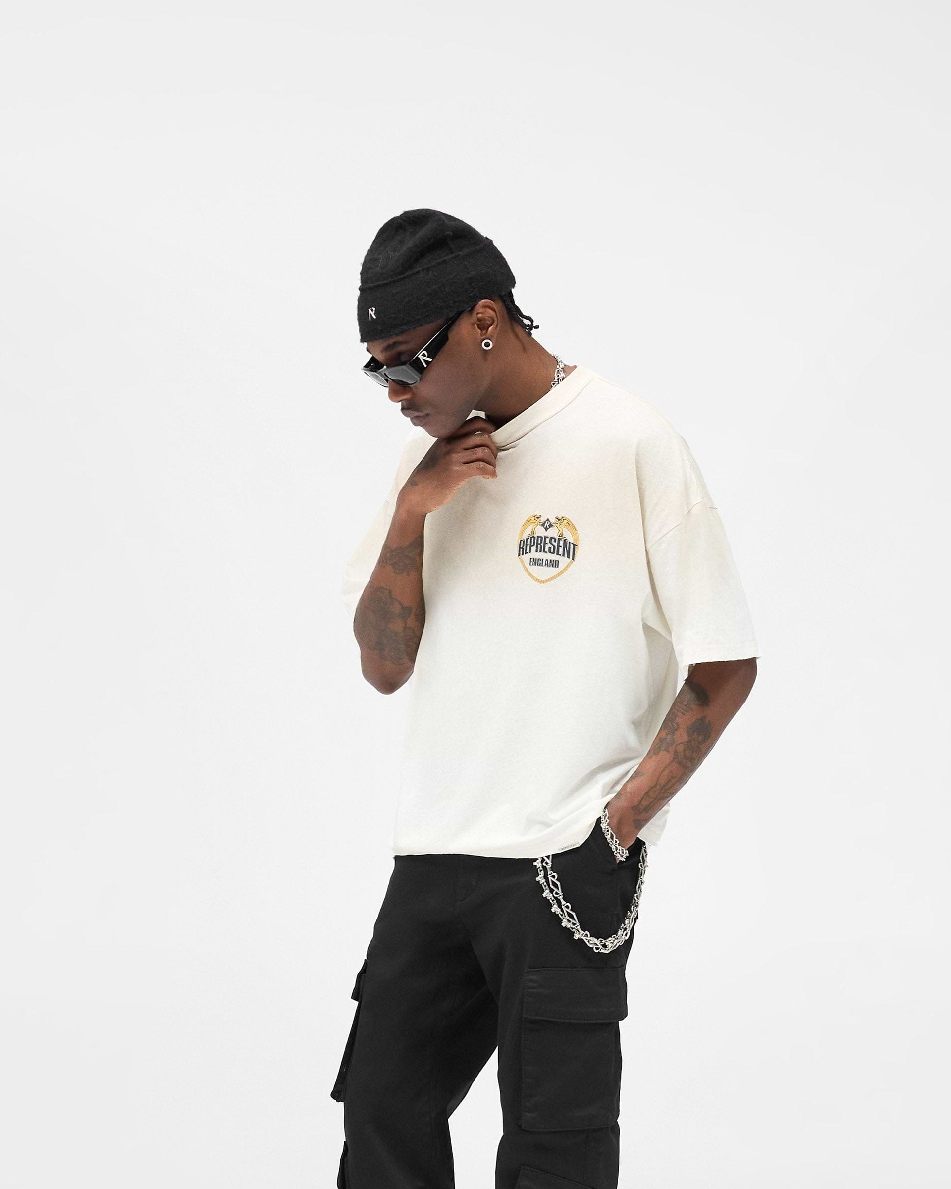 Angel Border T-Shirt - Washed Ecru