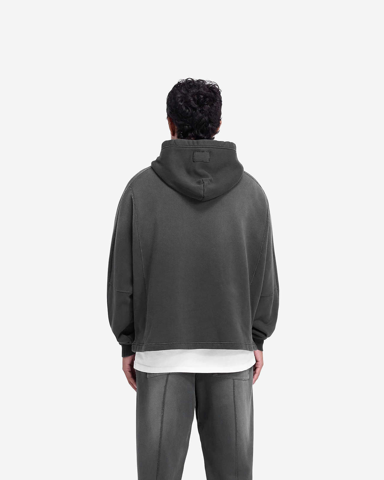 Stained Black Stepped Hem Hoodie | Mens Hoodies | REPRESENT