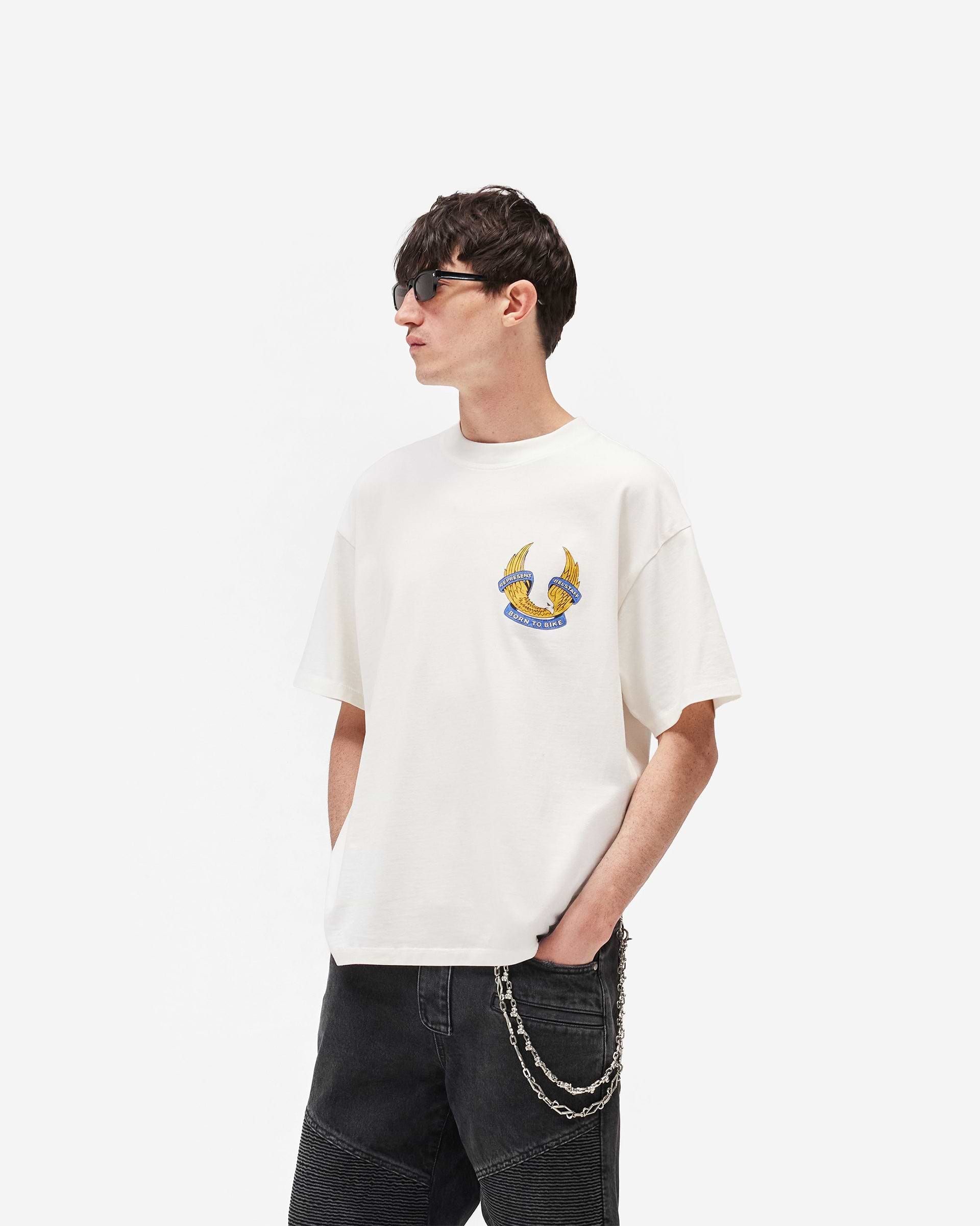 Represent X Belstaff Born To Bike T-Shirt - Flat White
