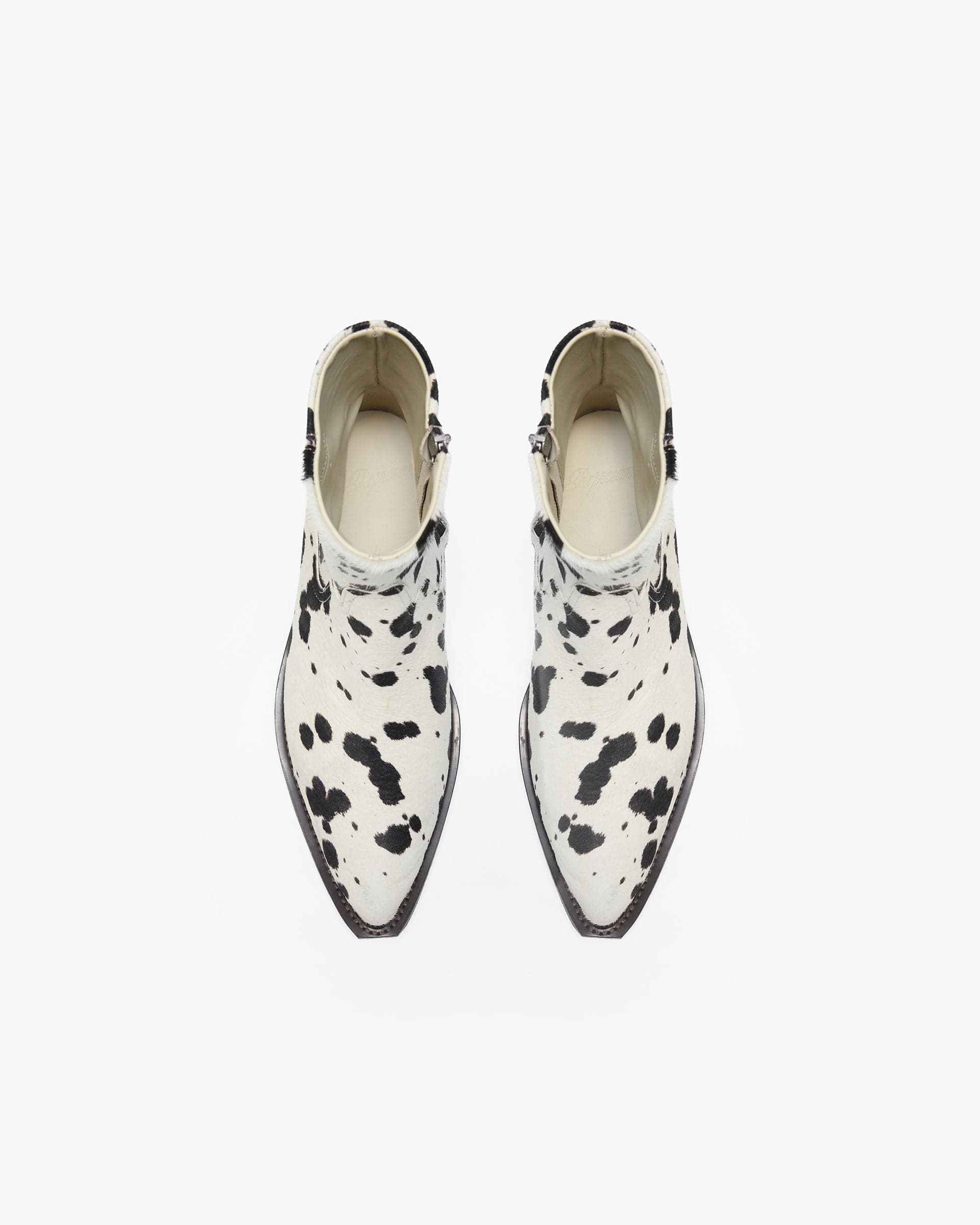 Michael Zip Boot Cowhide - Flat White Black