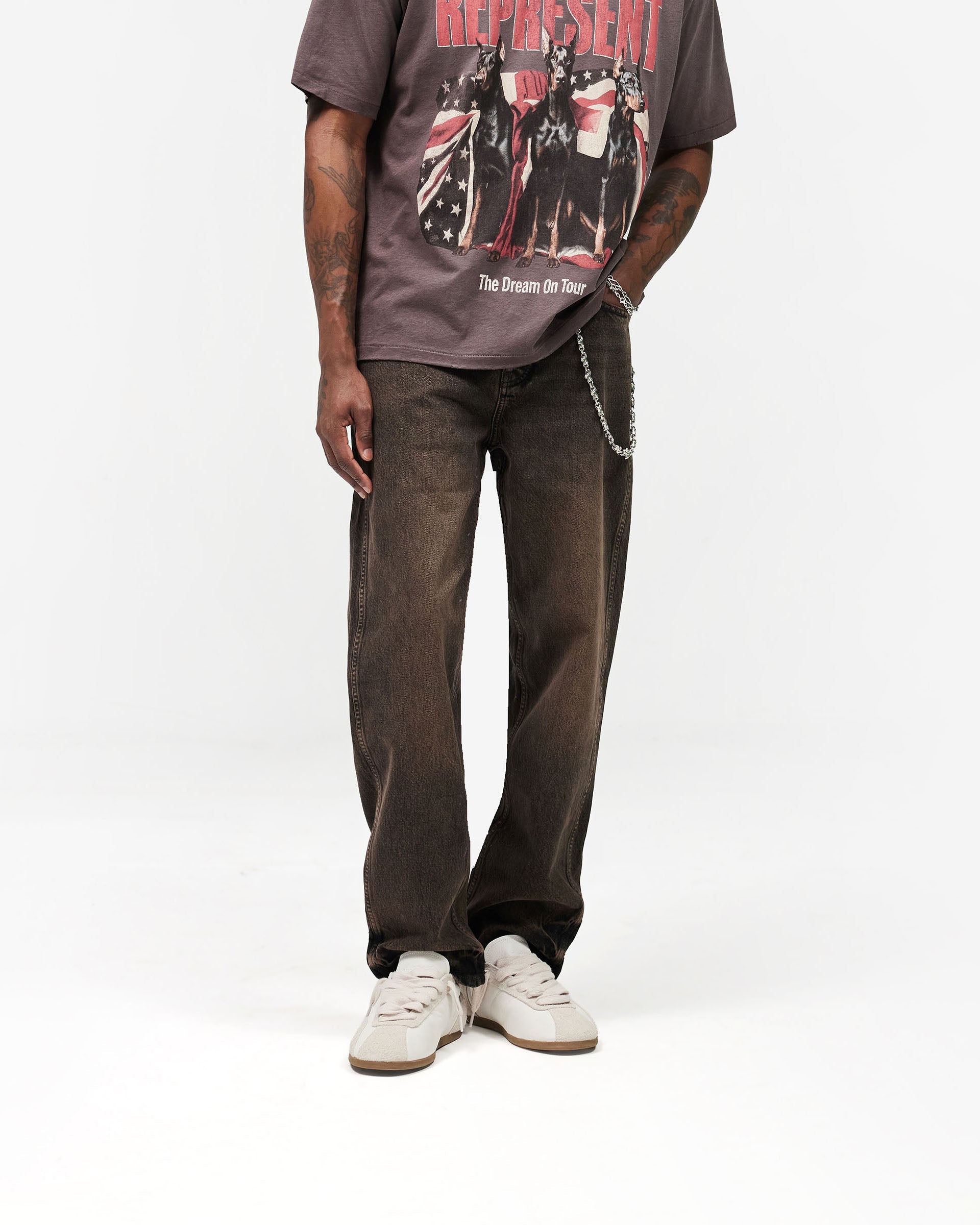 R2 Straight Leg Denim - Bark