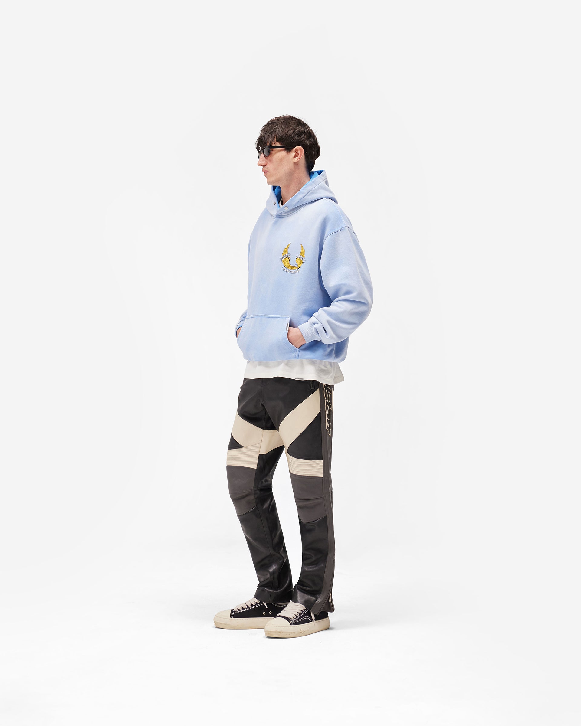 Represent X Belstaff Born To Bike Hoodie - Mid Blue