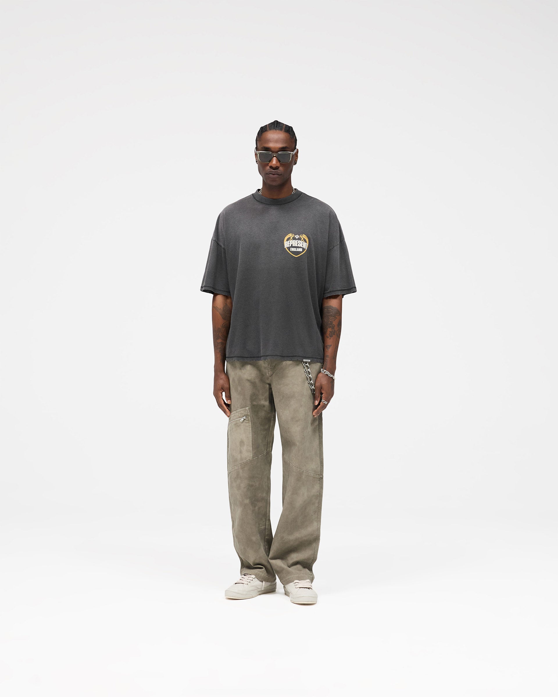 Angel Border T-Shirt - Stained Black