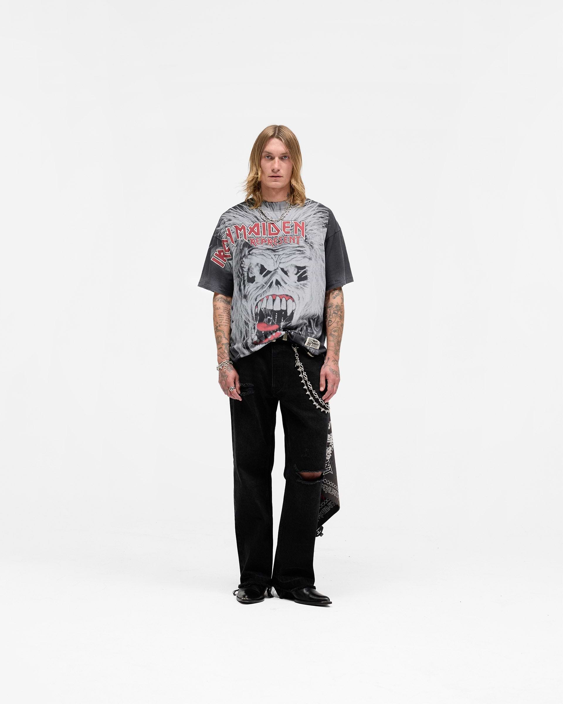Represent X Iron Maiden British Metal T-Shirt - Stained Brown
