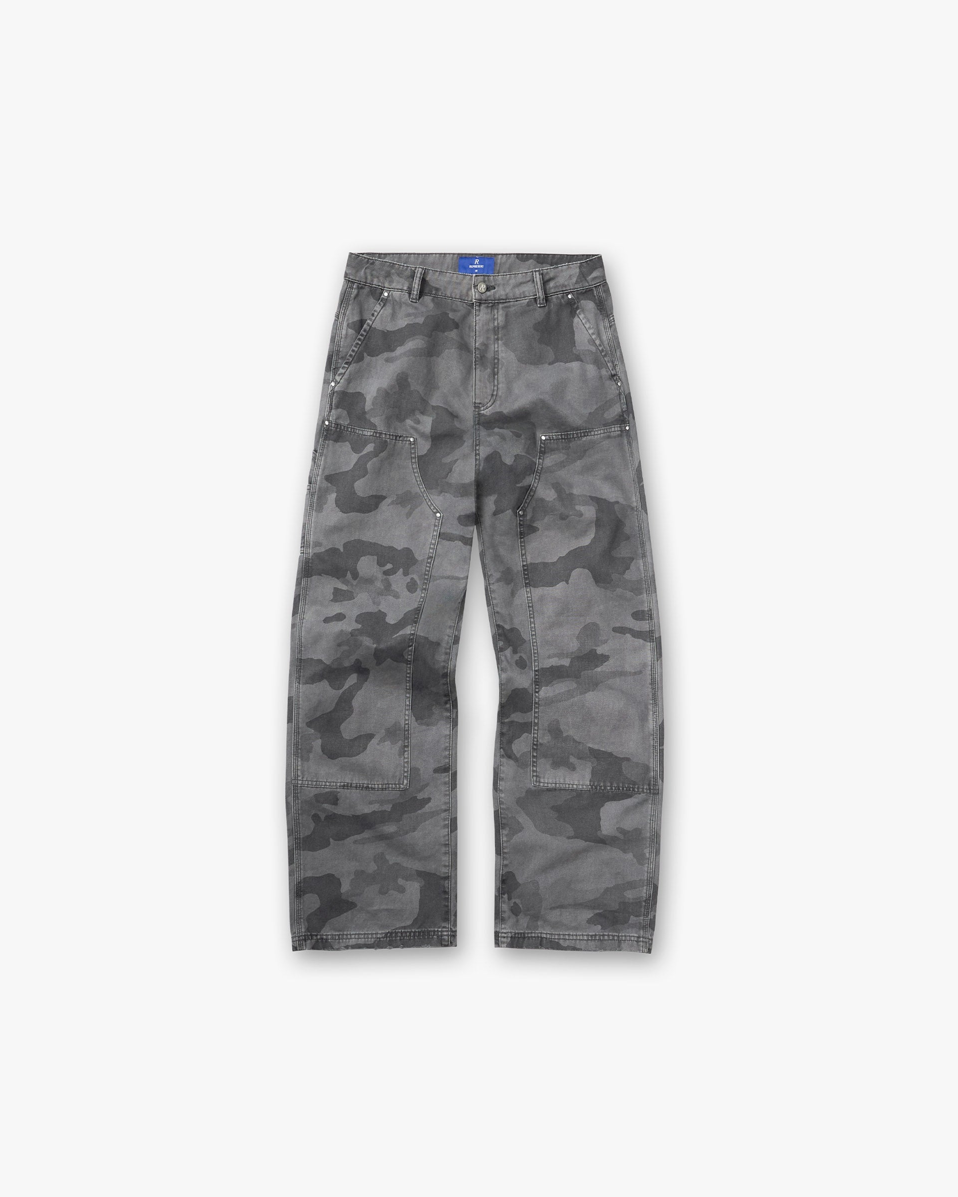 Heaton Camo Workwear Pant - Washed Grey Camo