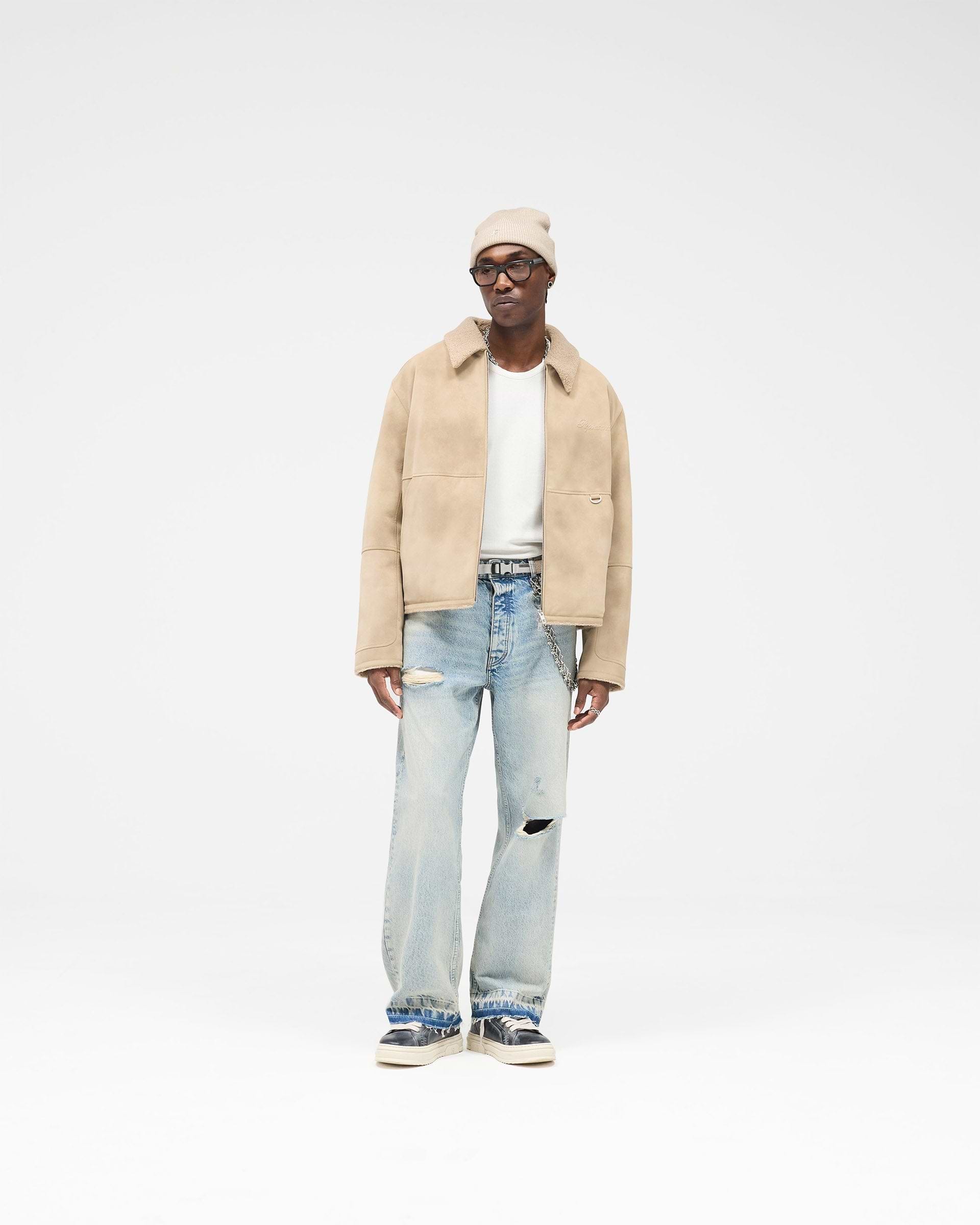 Faux Shearling Jacket - Cafe