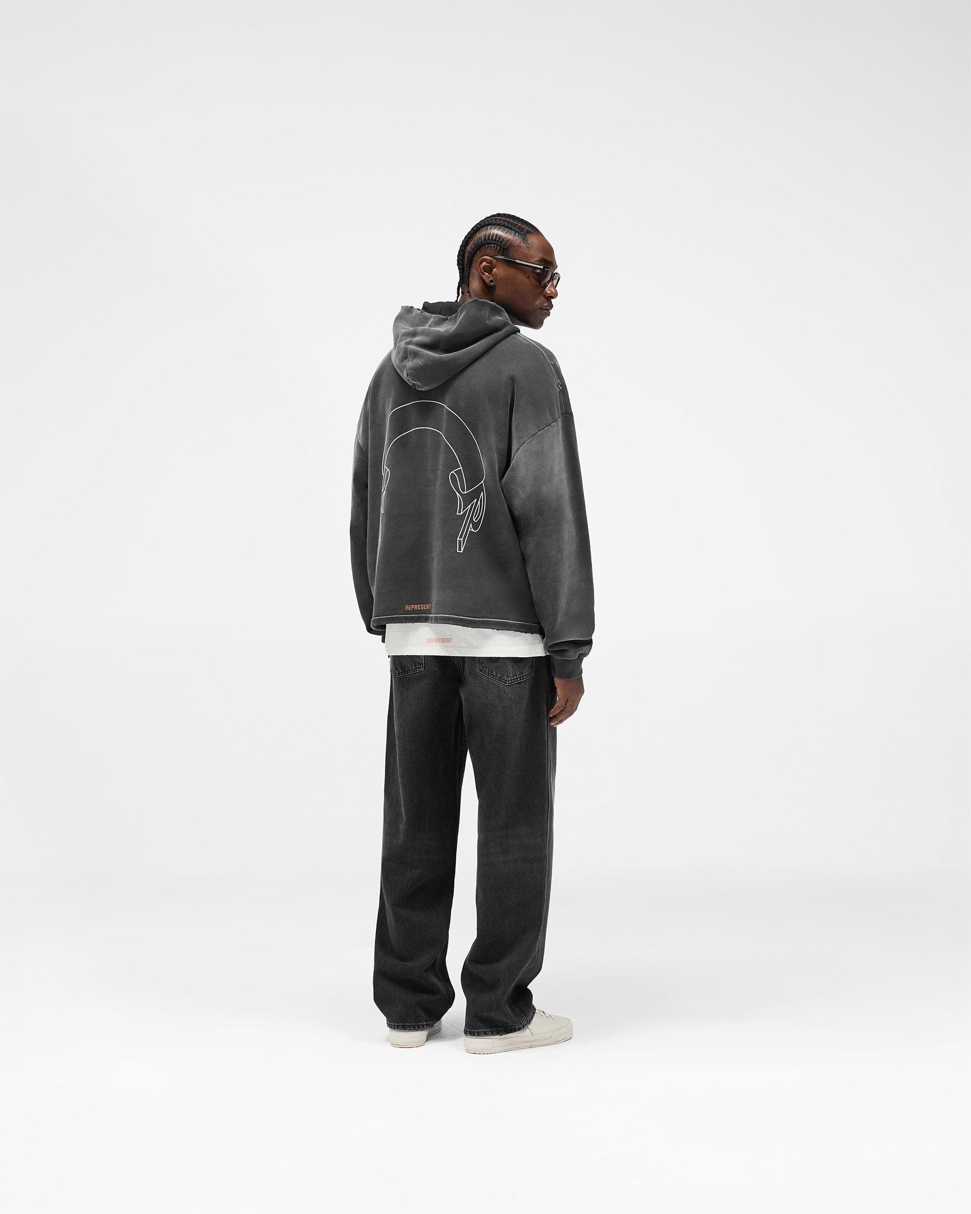 Represent Banner Hoodie - Stained Black
