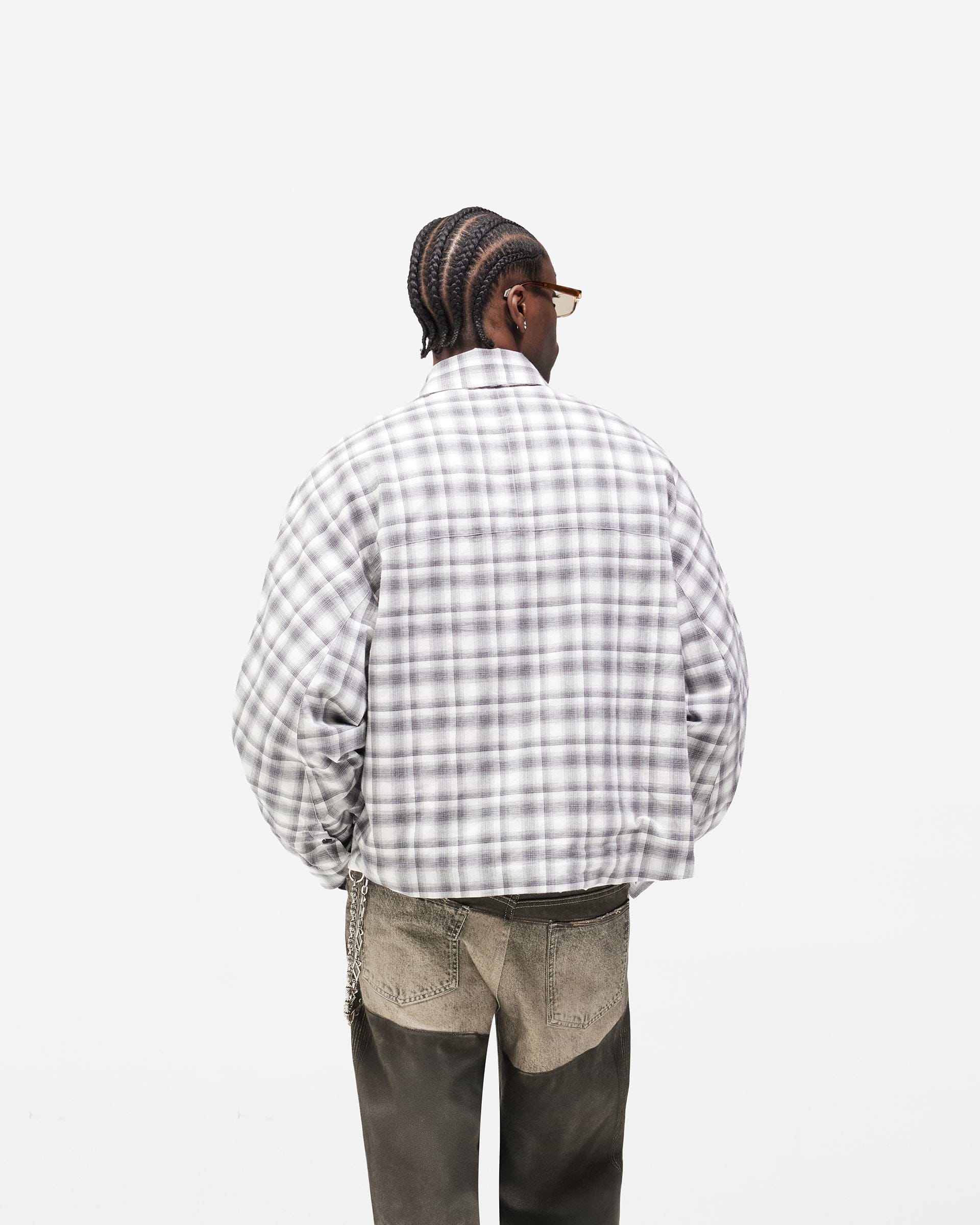 Arch Flannel Shirt - Flat White Jet Black