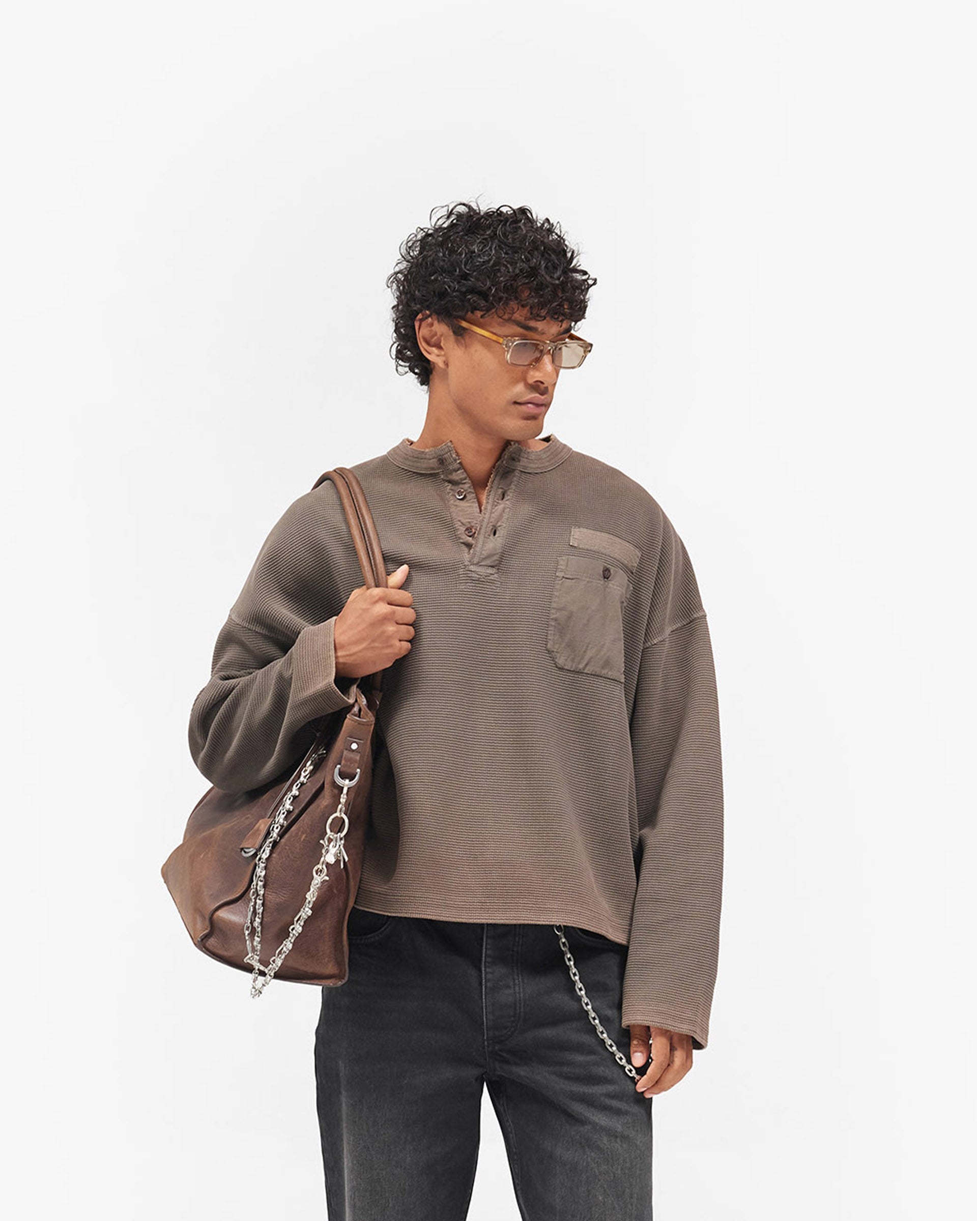 Heavyweight Henley Sweater - Vintage Falcon