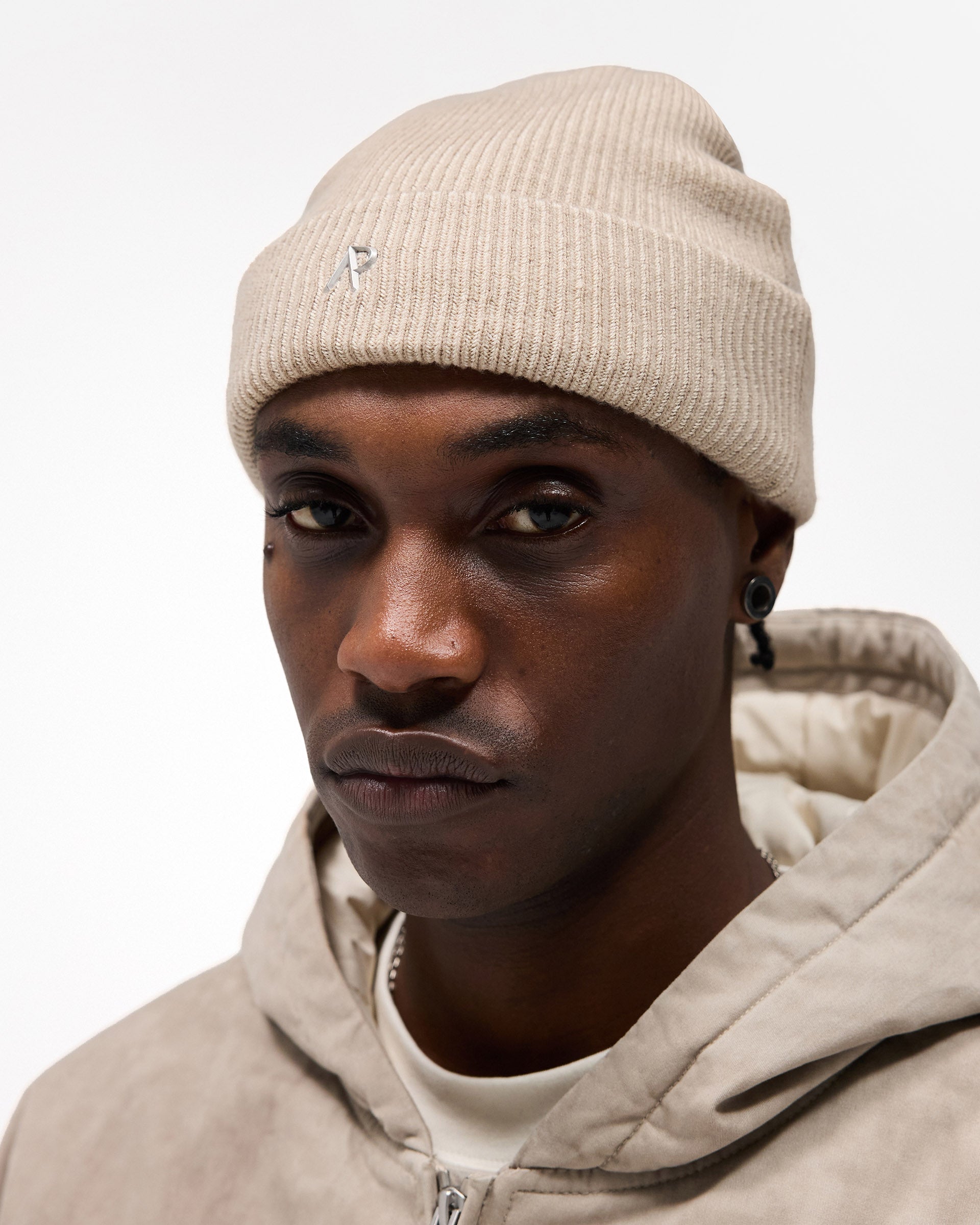 Rib Knit Beanie - Dark Taupe