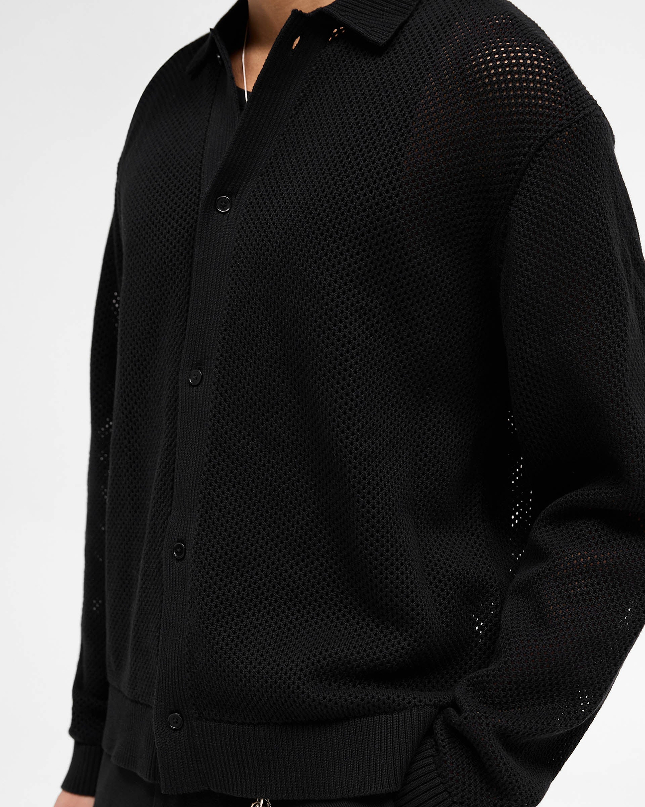 ウェア Knit Mesh Cool Long Tee (black) ウェア Knit Mesh Cool Long Tee (black) Long Sleeve Mesh Knit Shirt