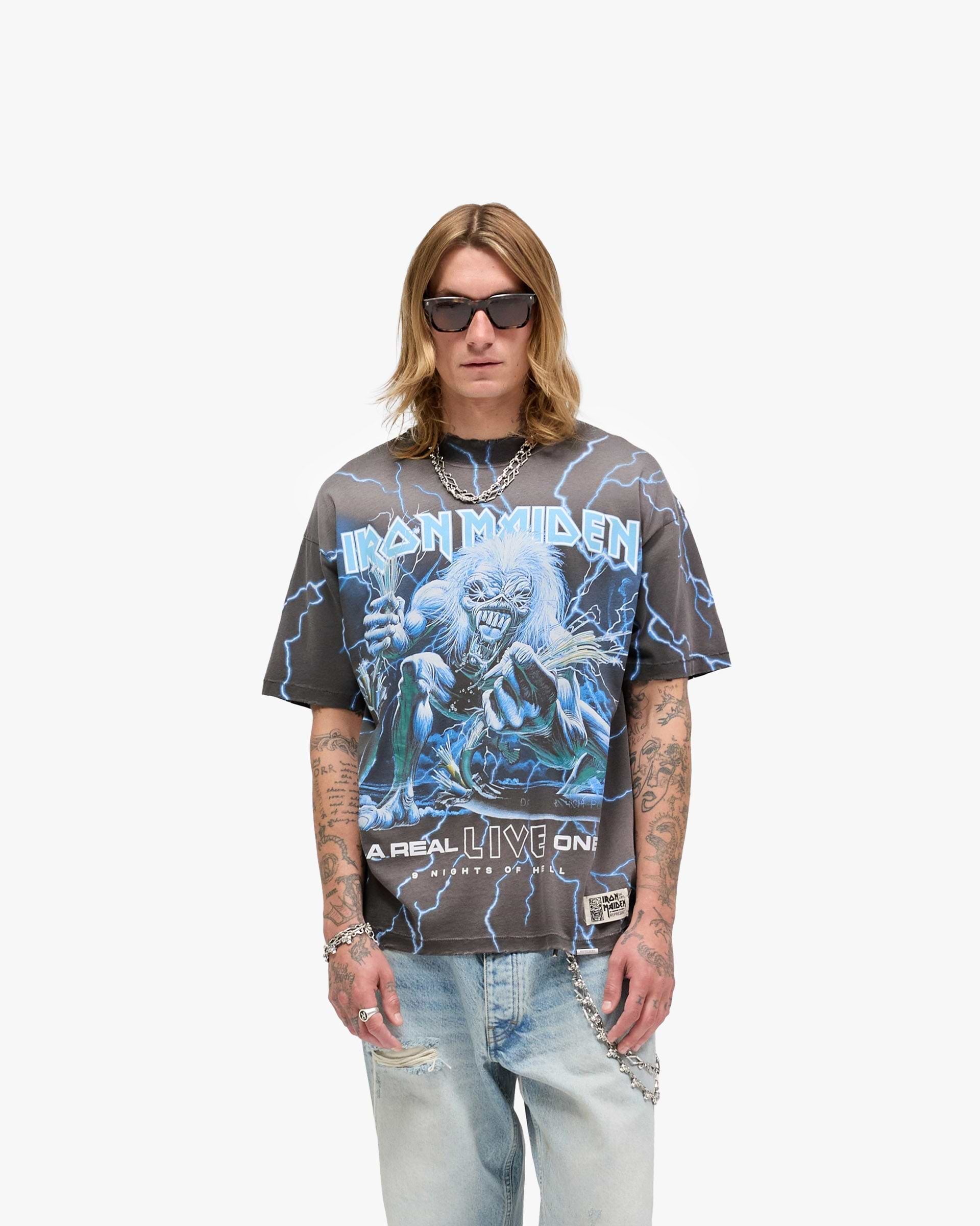 Represent X Iron Maiden A Real Live One T-Shirt - Stained Brown