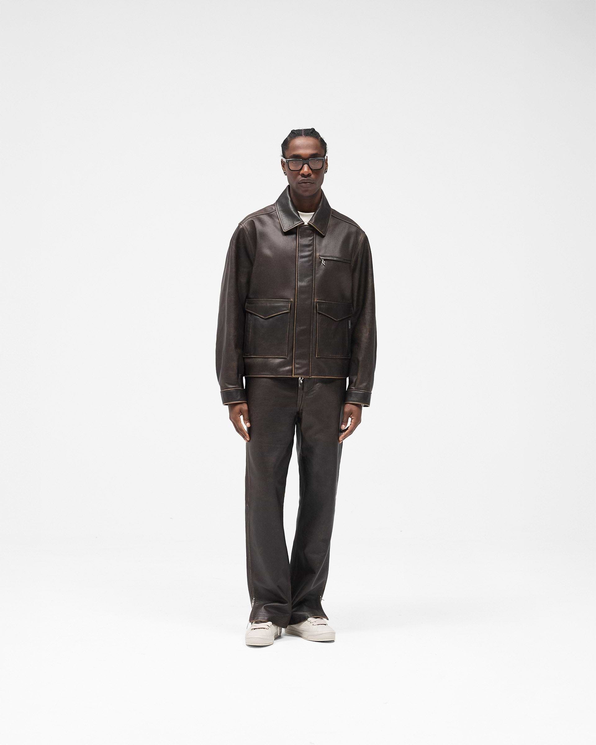 Sunfade Leather Jacket - Nero