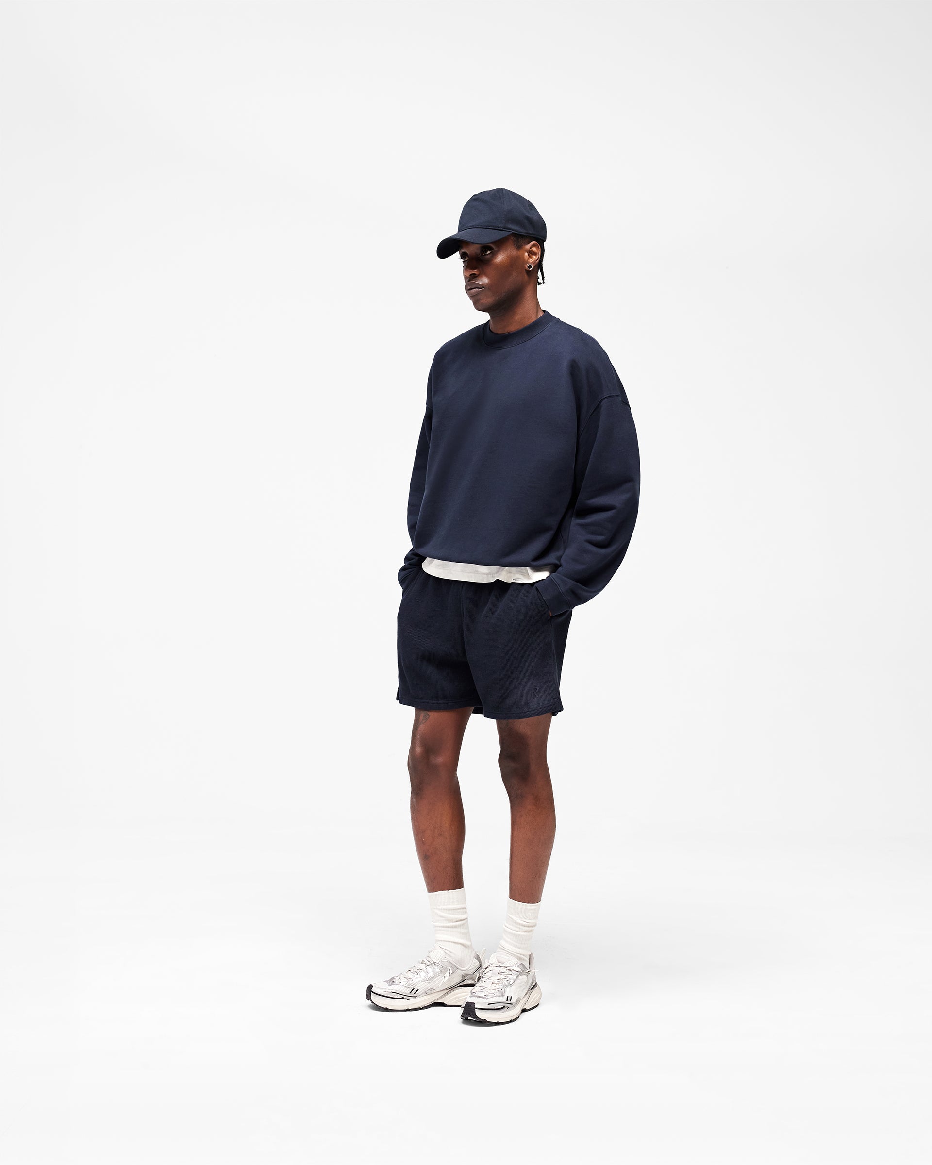 Initial Waffle Shorts - Midnight Navy