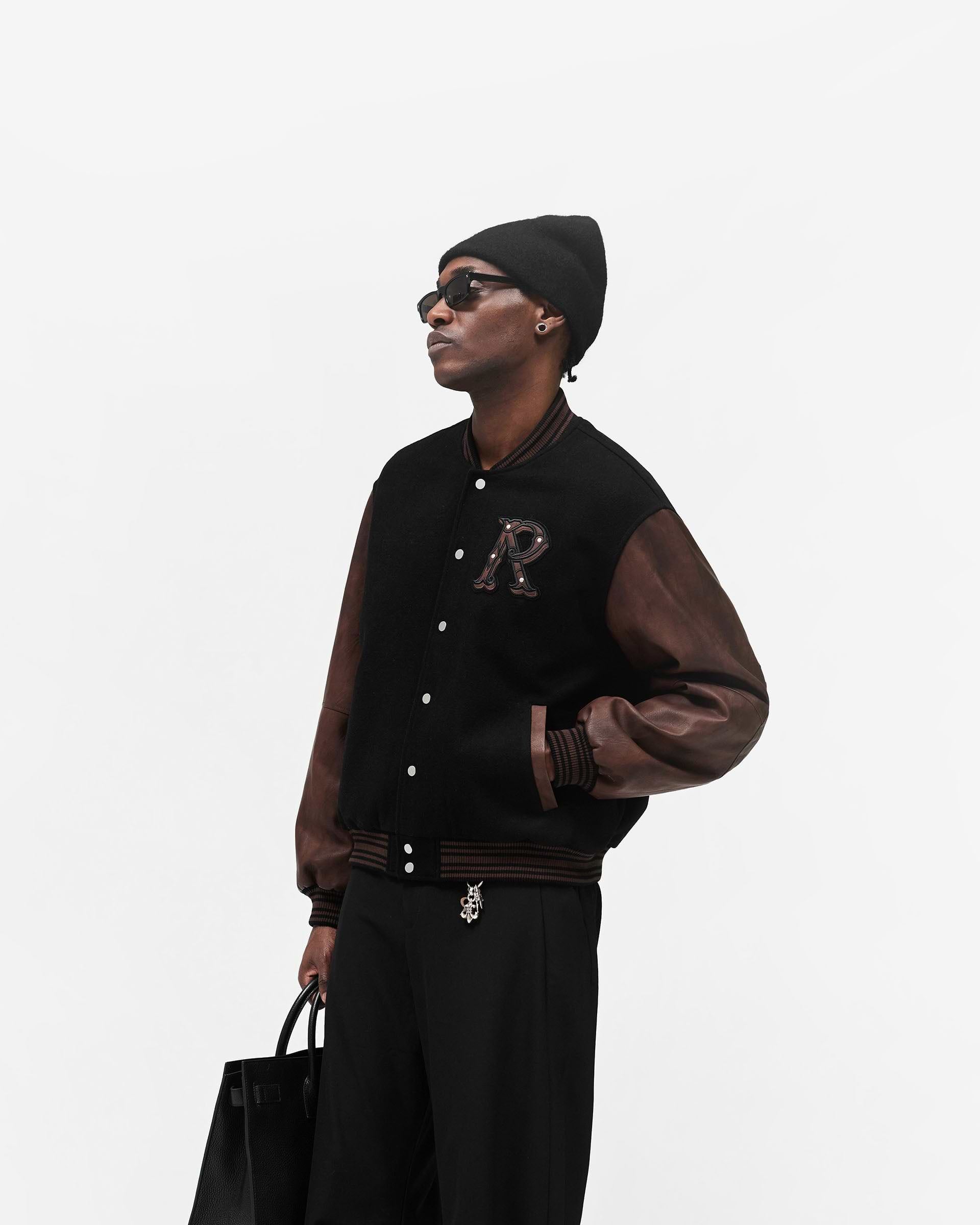 Varsity Bomber - Jet Black
