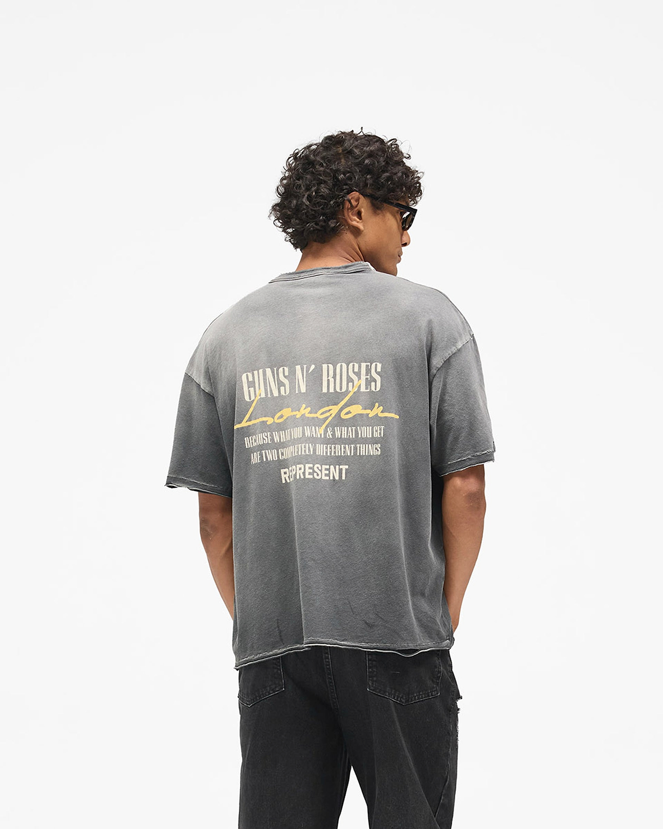 Gn'r Cross T-Shirt Stained Black | Mens T-Shirts | REPRESENT