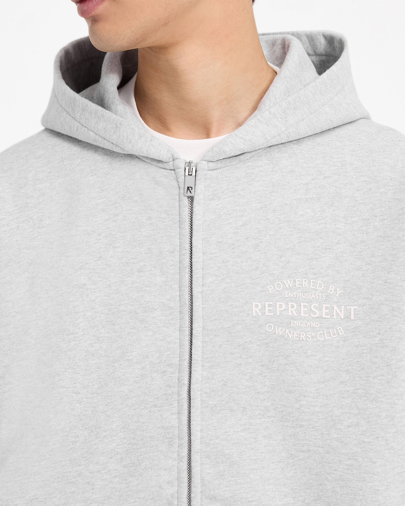 Ash Grey Zip Hoodie | Stamp Owners' Club | REPRESENT