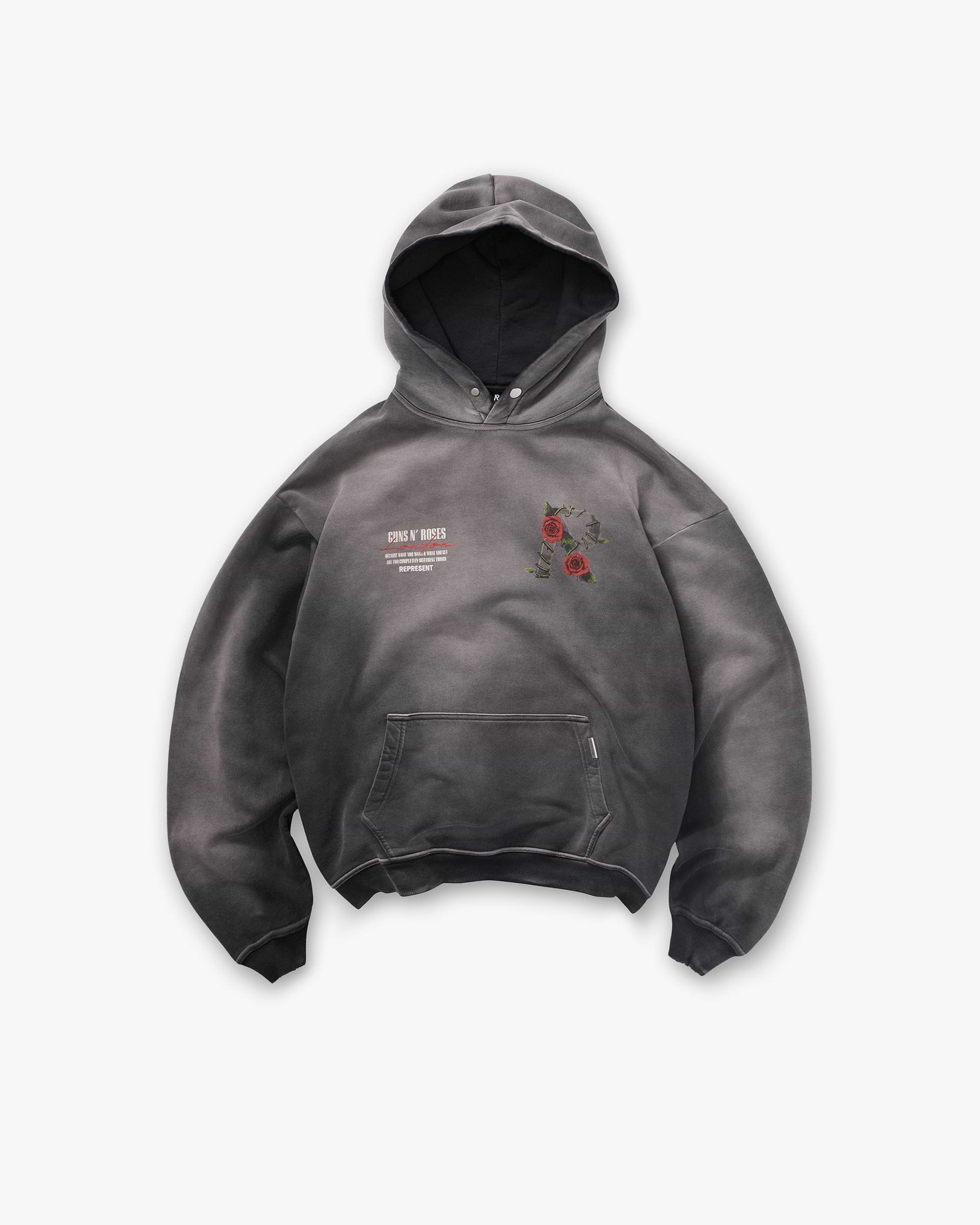 Represent X Guns N' Roses Tour Hoodie - Stained Black