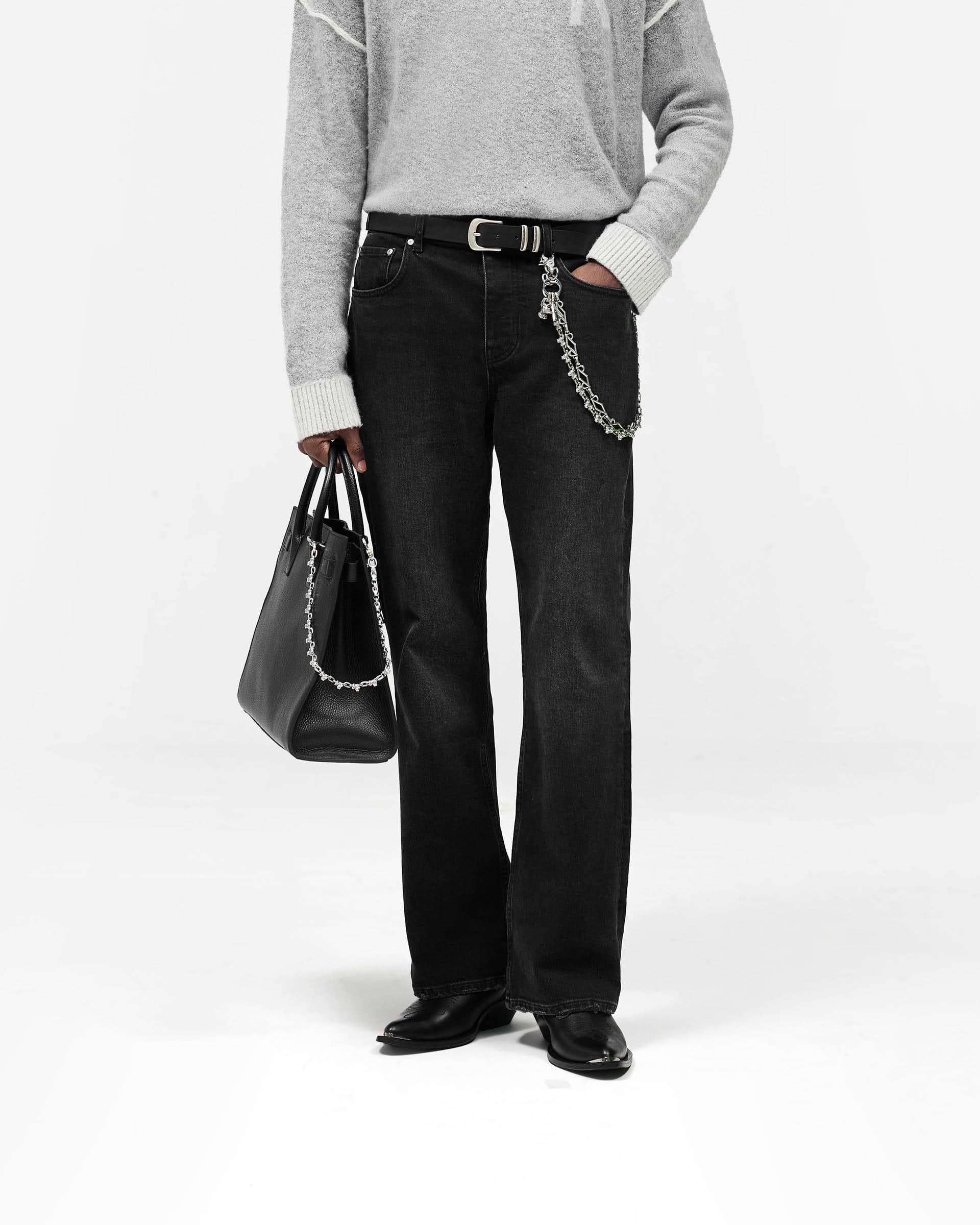 Kick Flare Denim - Aged Black