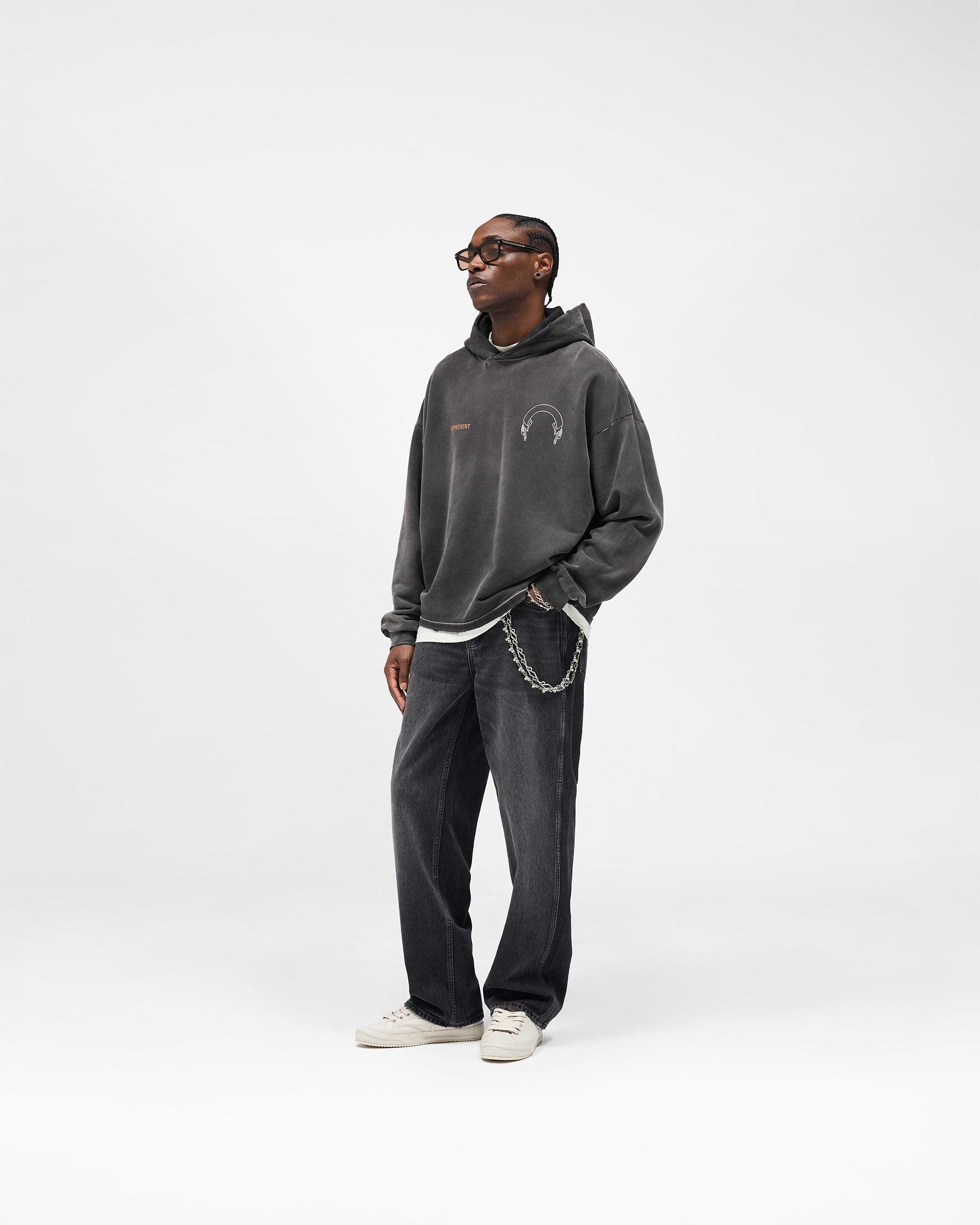 Represent Banner Hoodie - Stained Black