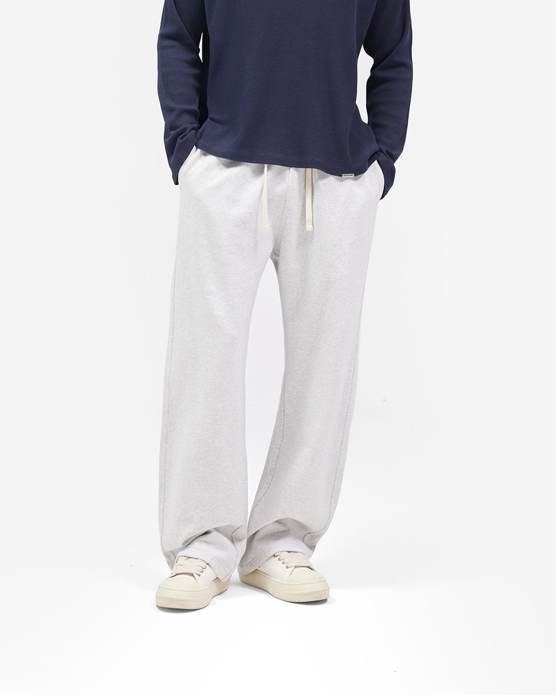 Initial Wide Leg Sweatpants - Ice Grey Marl