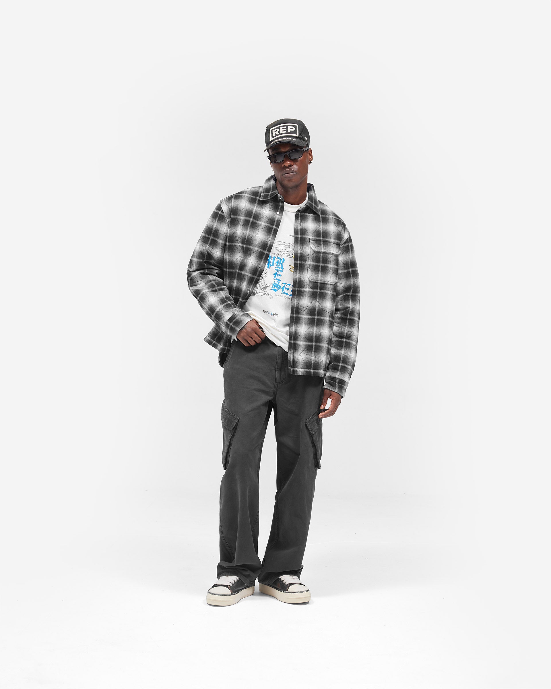 Logo Quilted Shirt - Black