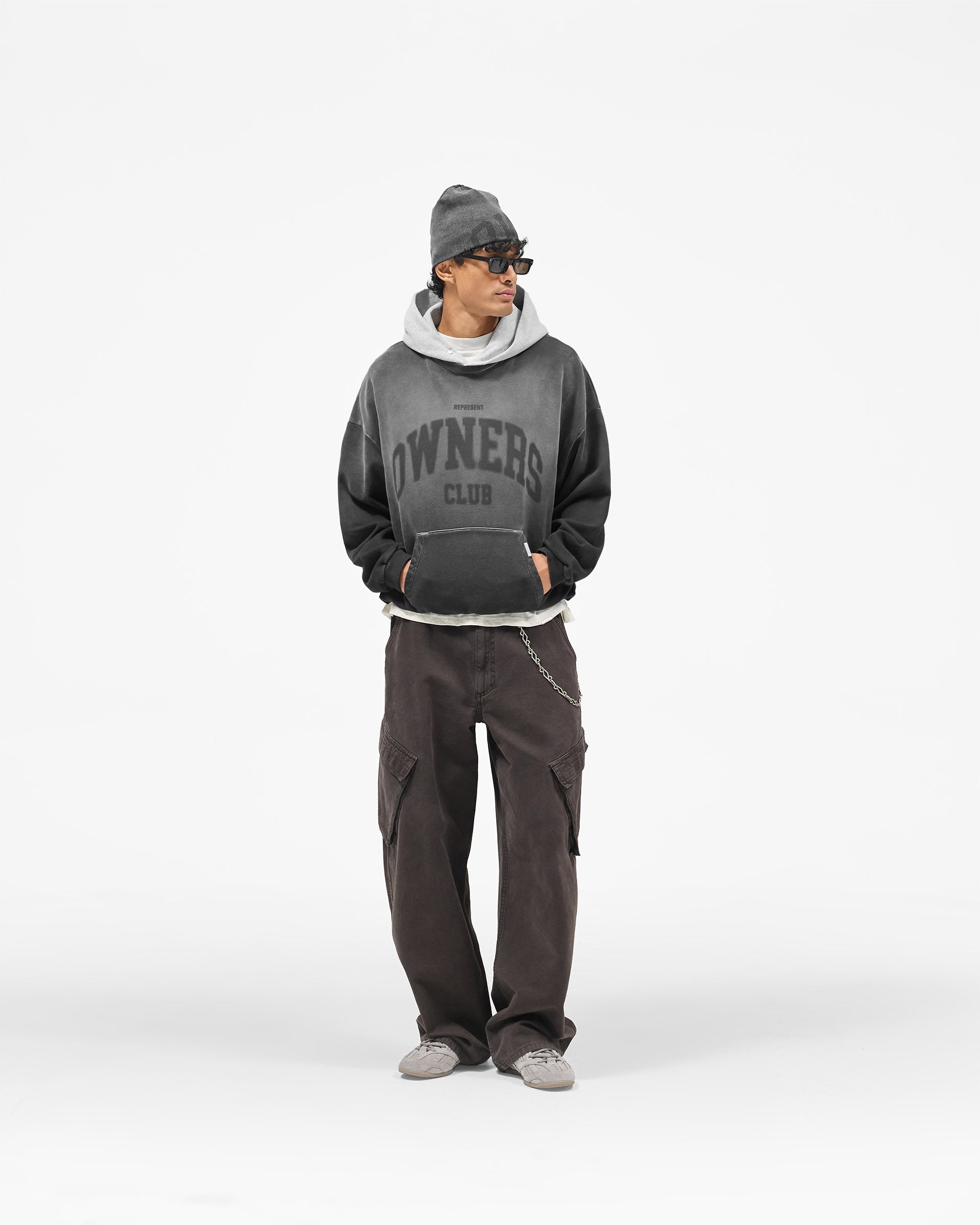 Represent Owners Club Contrast Hoodie - Weathered Black