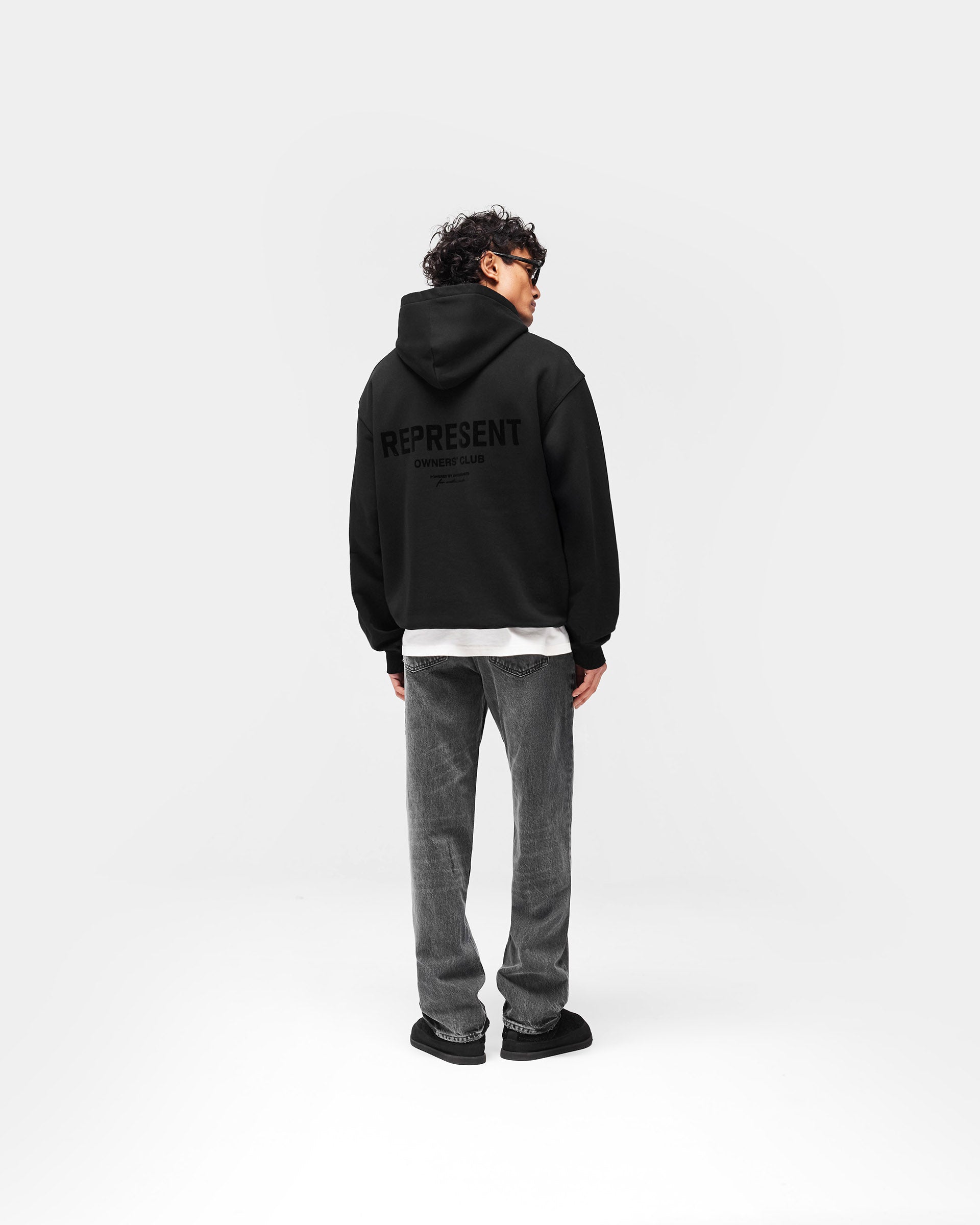 Represent Owners Club Flocked Hoodie - Black