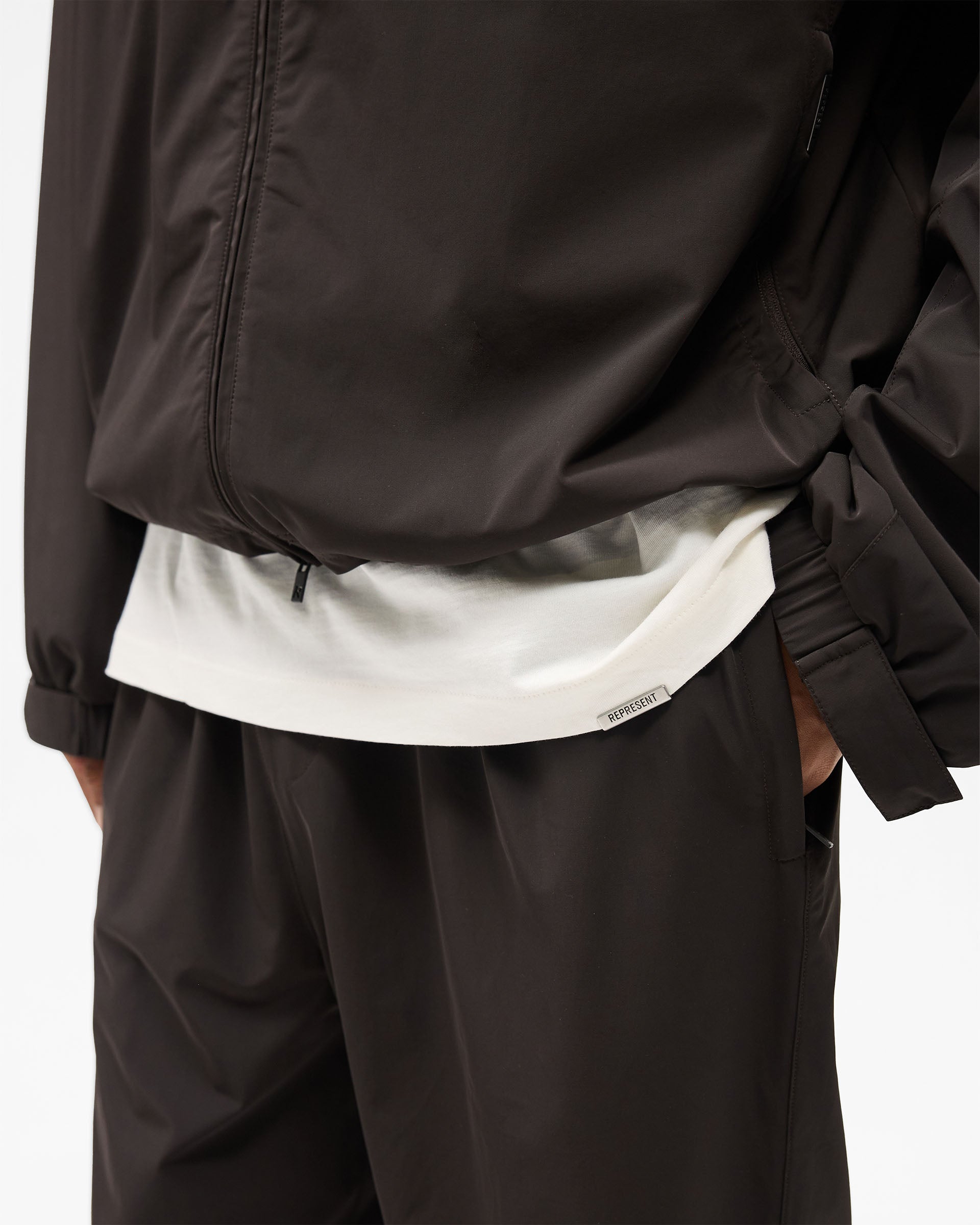Initial Nylon Track Pant - Coffee
