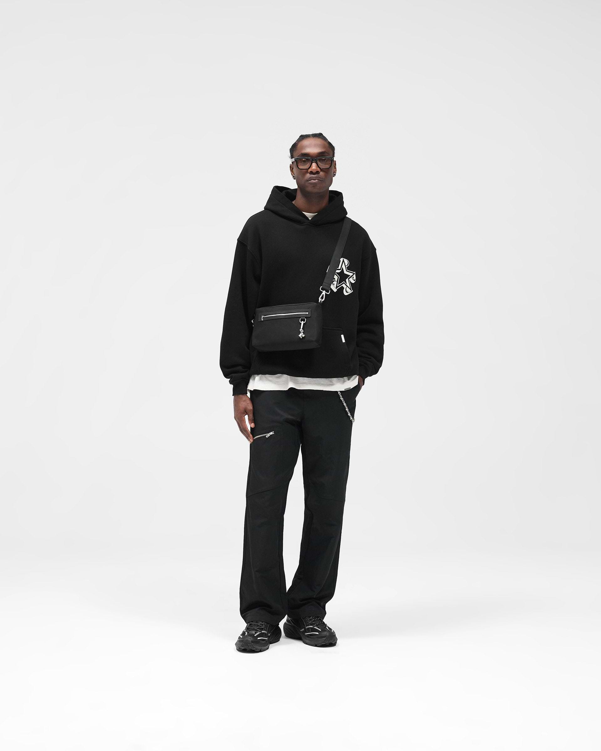 Initial Star Hoodie - Jet Black