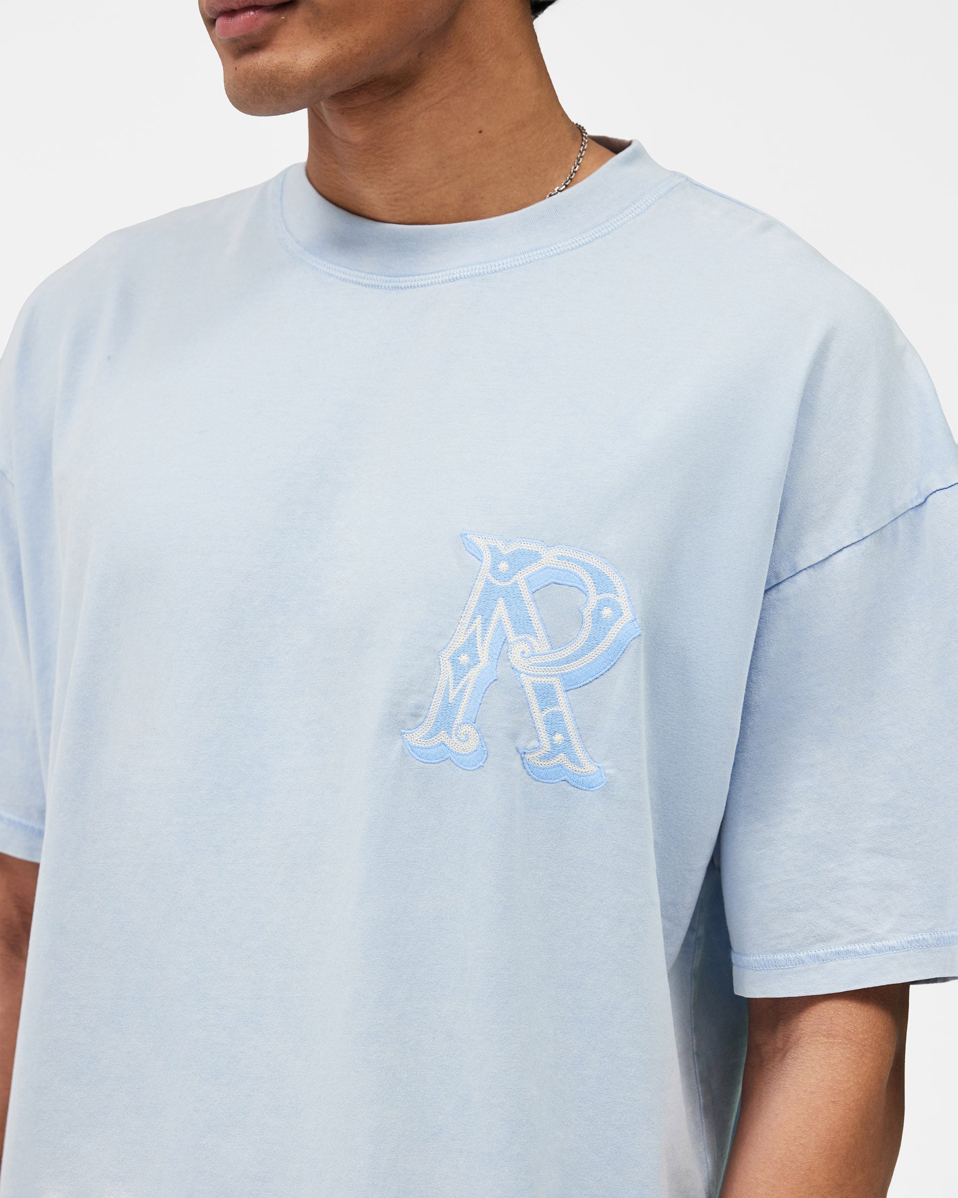 Western Initial T-Shirt - Mountain Blue