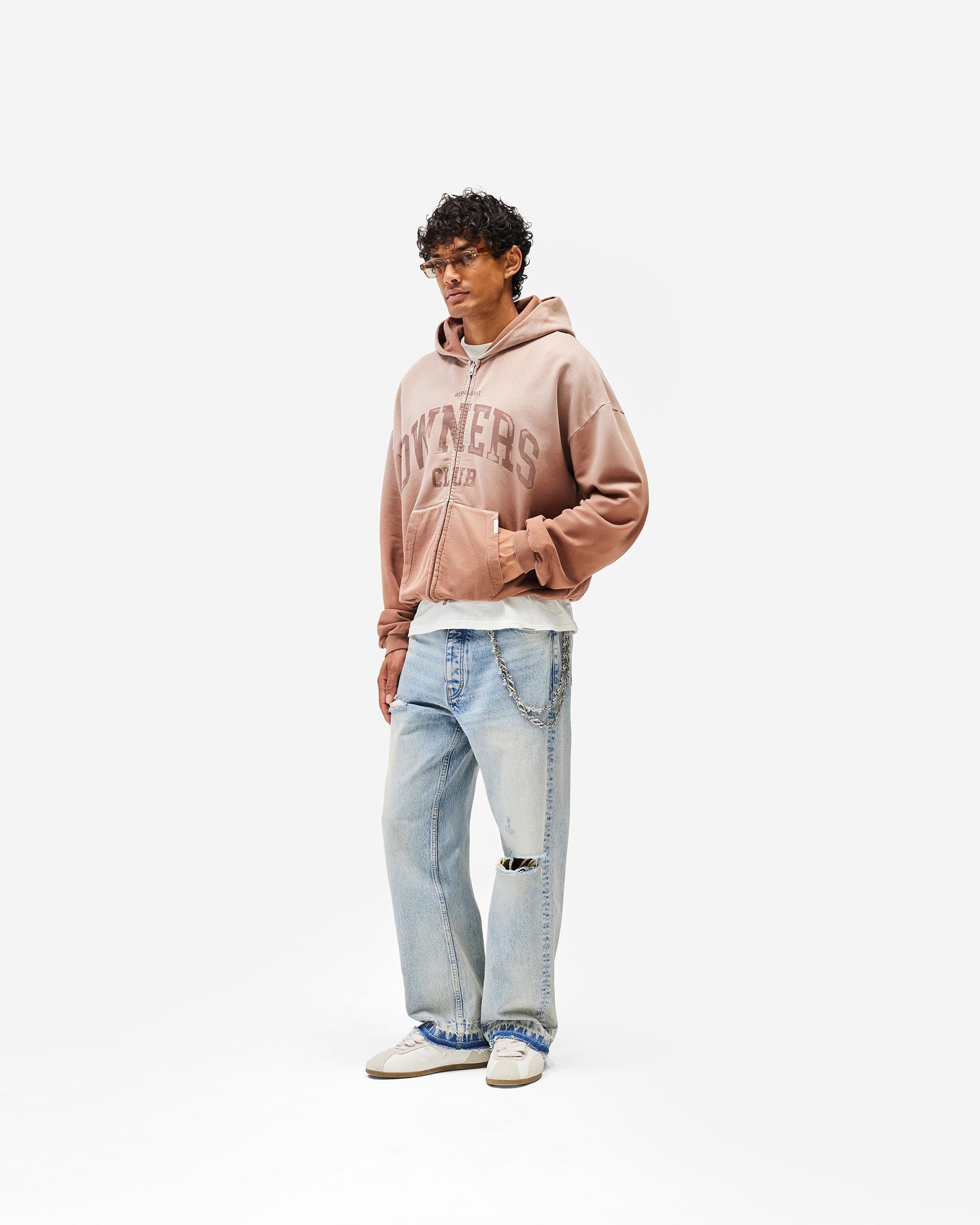 Represent Owners Club Zip Through Hoodie - Sienna