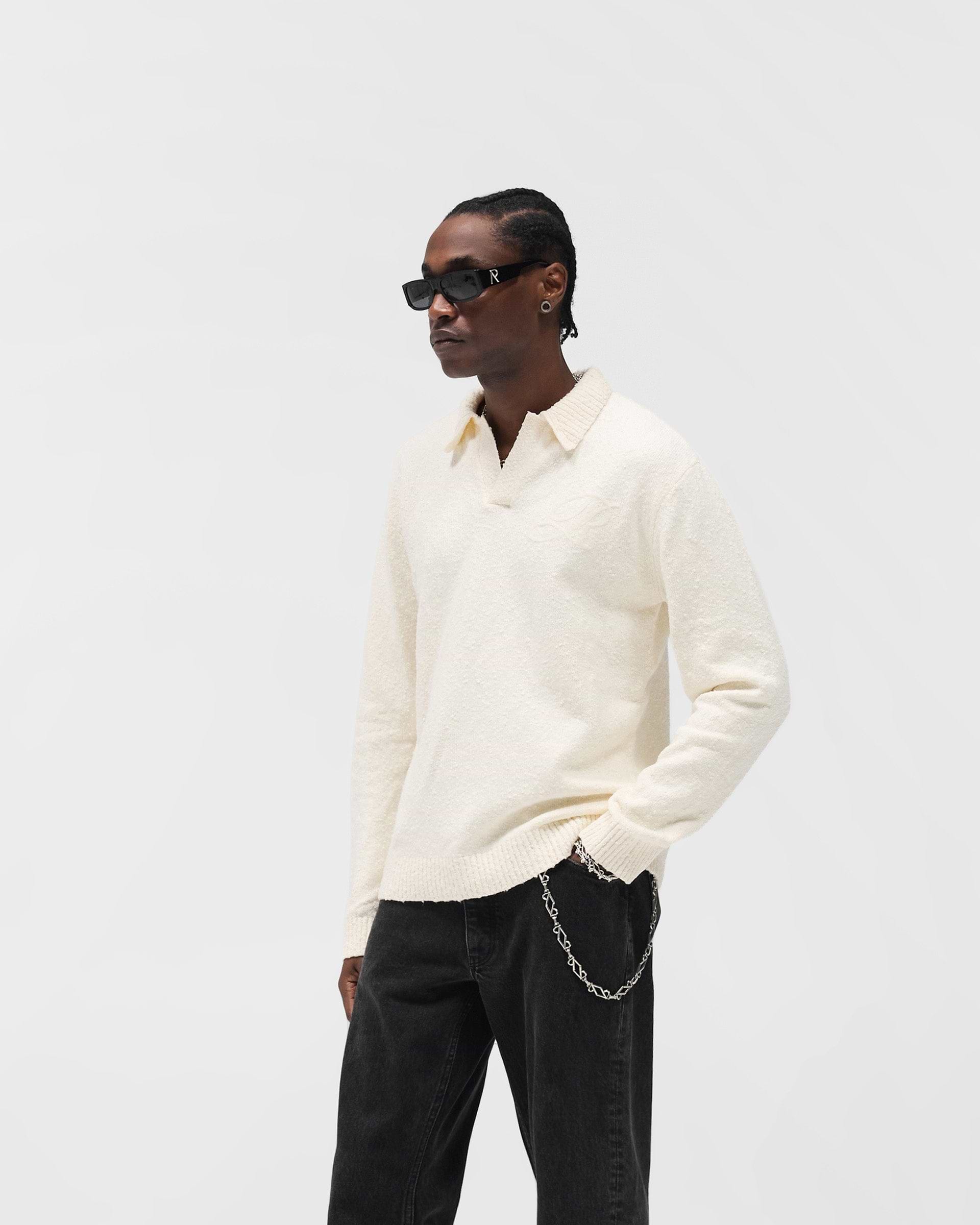 Knitted Polo - Aged White