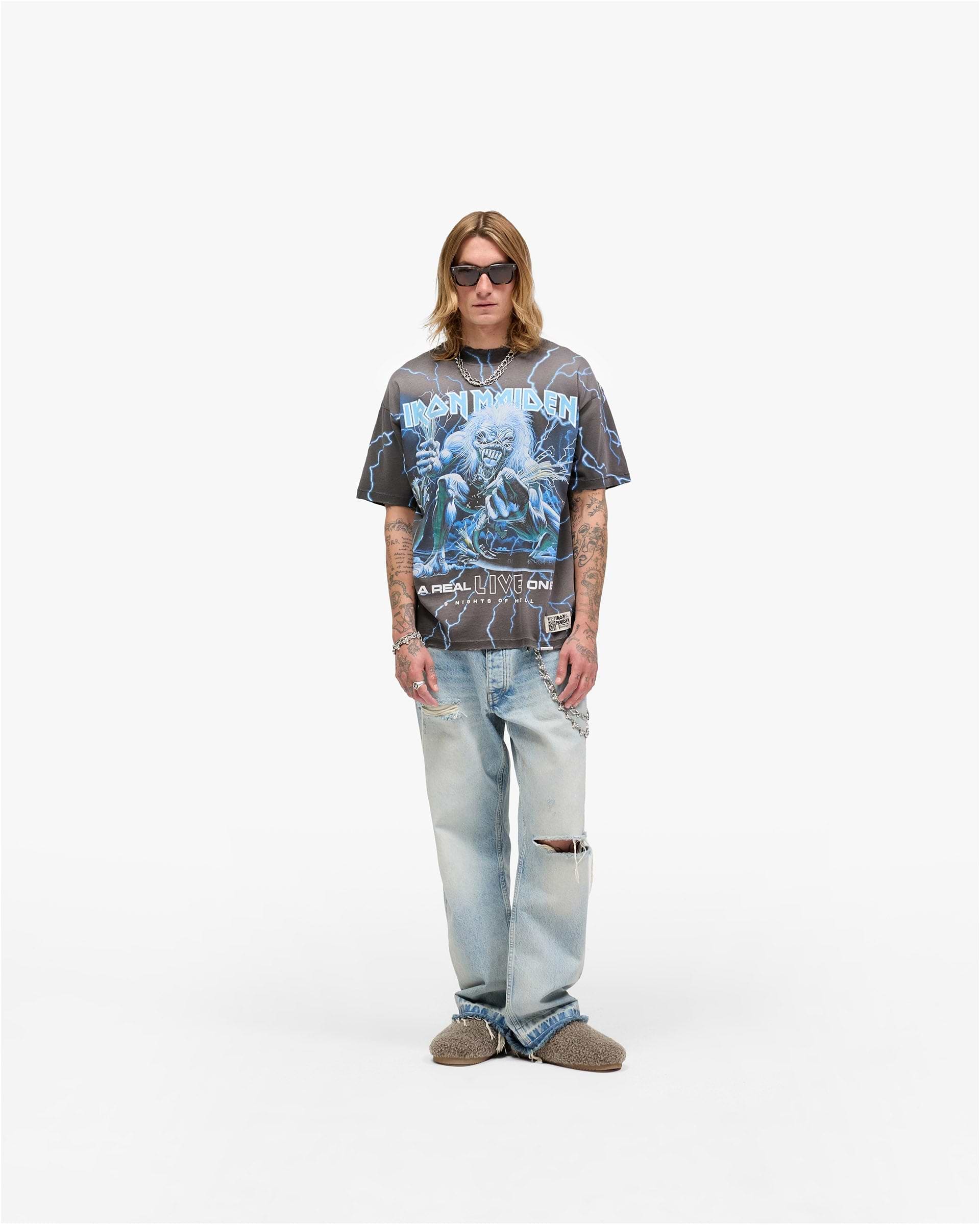 Represent X Iron Maiden A Real Live One T-Shirt - Stained Brown