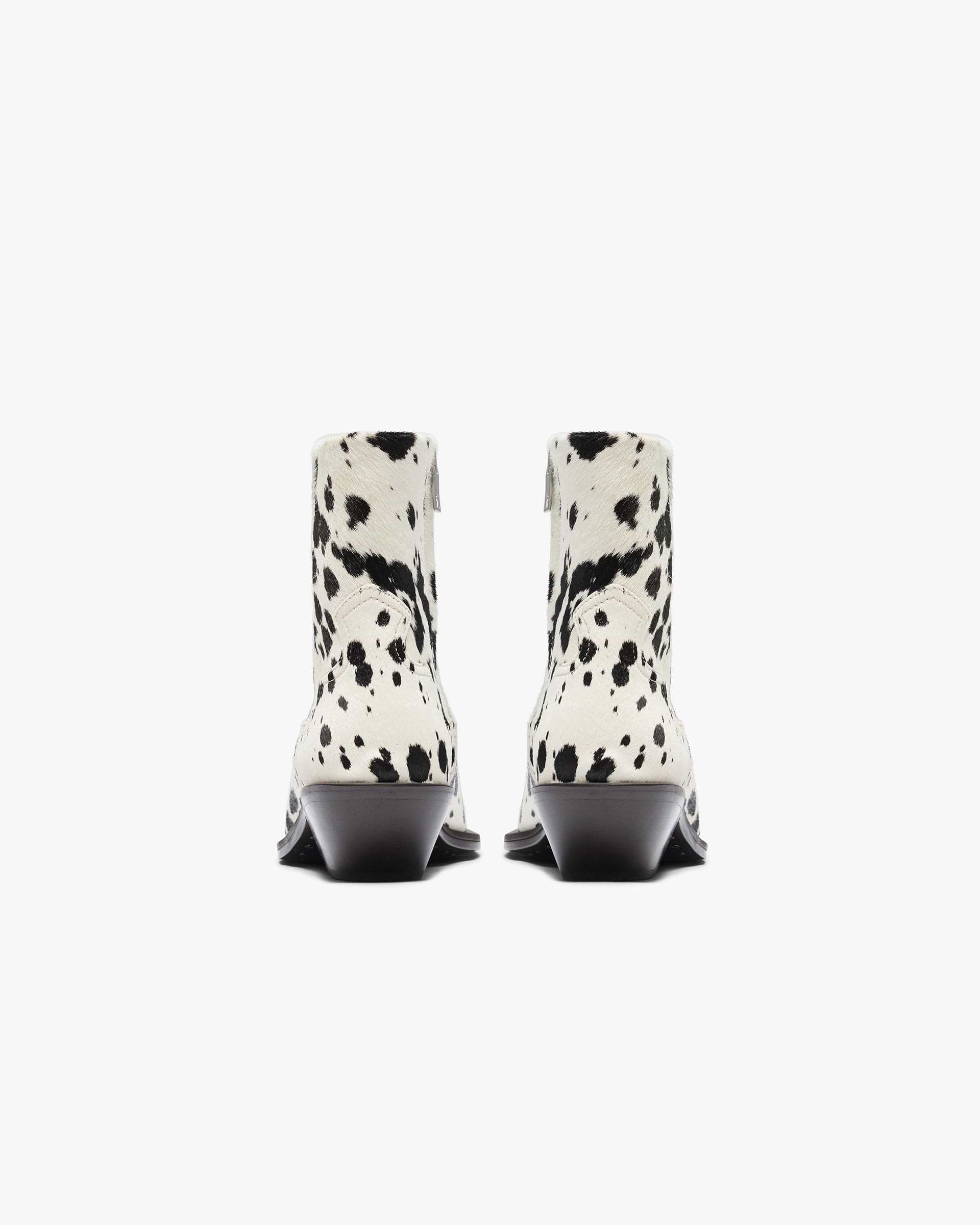 Michael Zip Boot Cowhide - Flat White Black