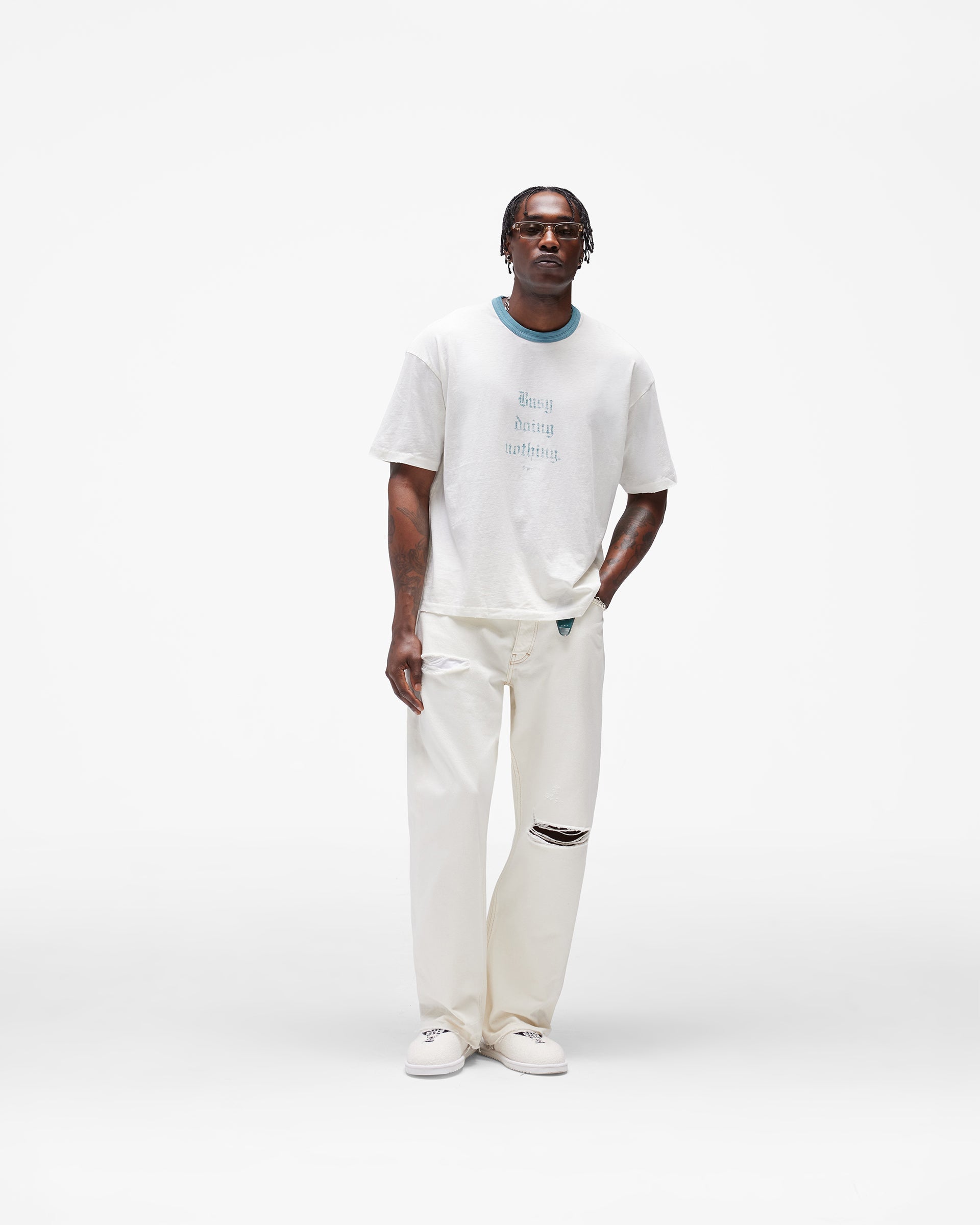 Busy Doing Nothing T-Shirt - Flat White