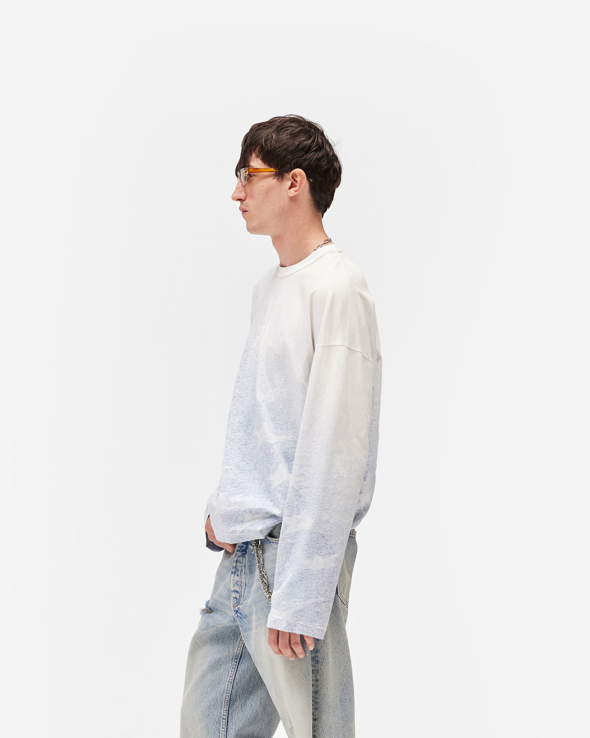 USA Long Sleeve T-Shirt - Washed Blue