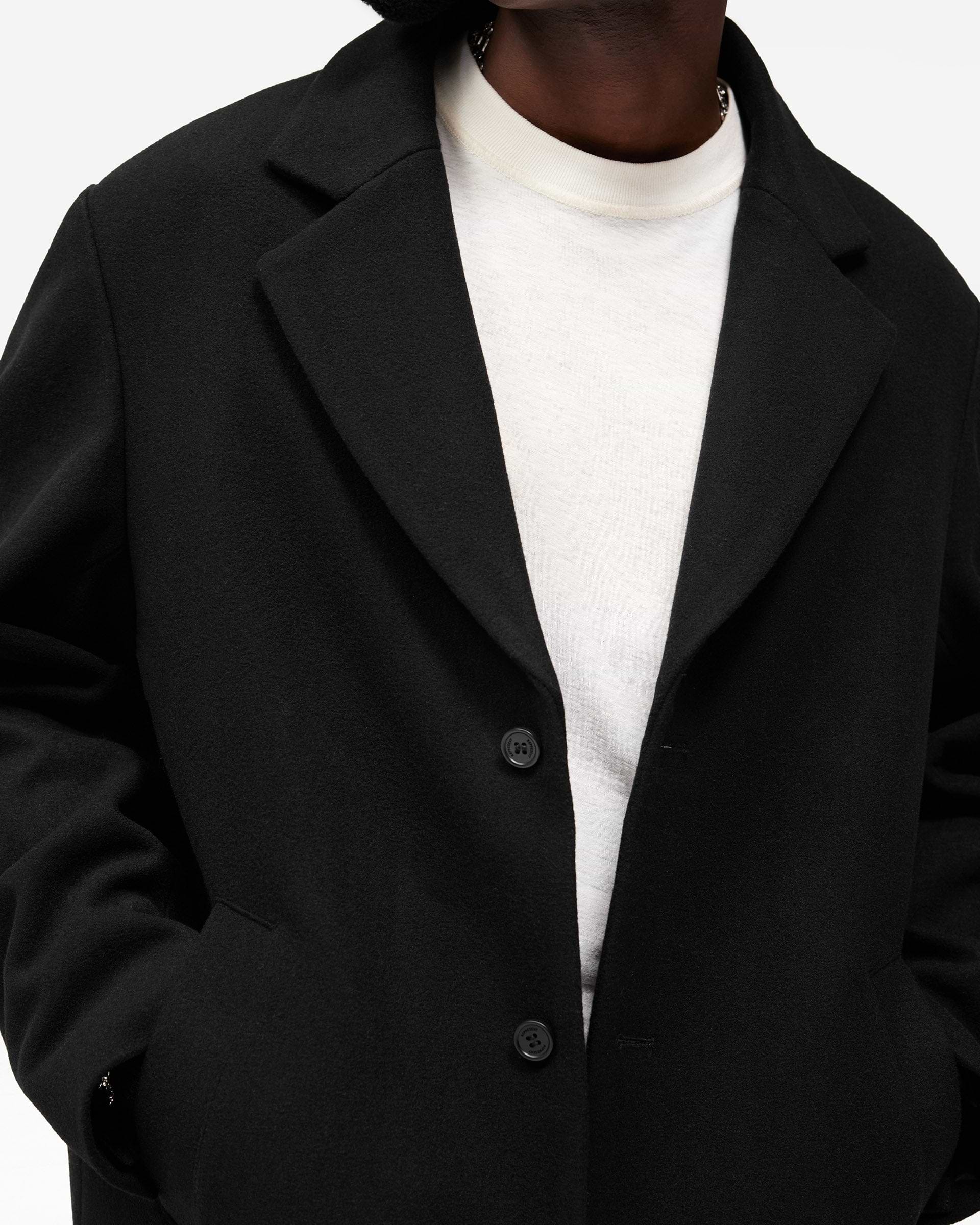 Relaxed Overcoat - Jet Black