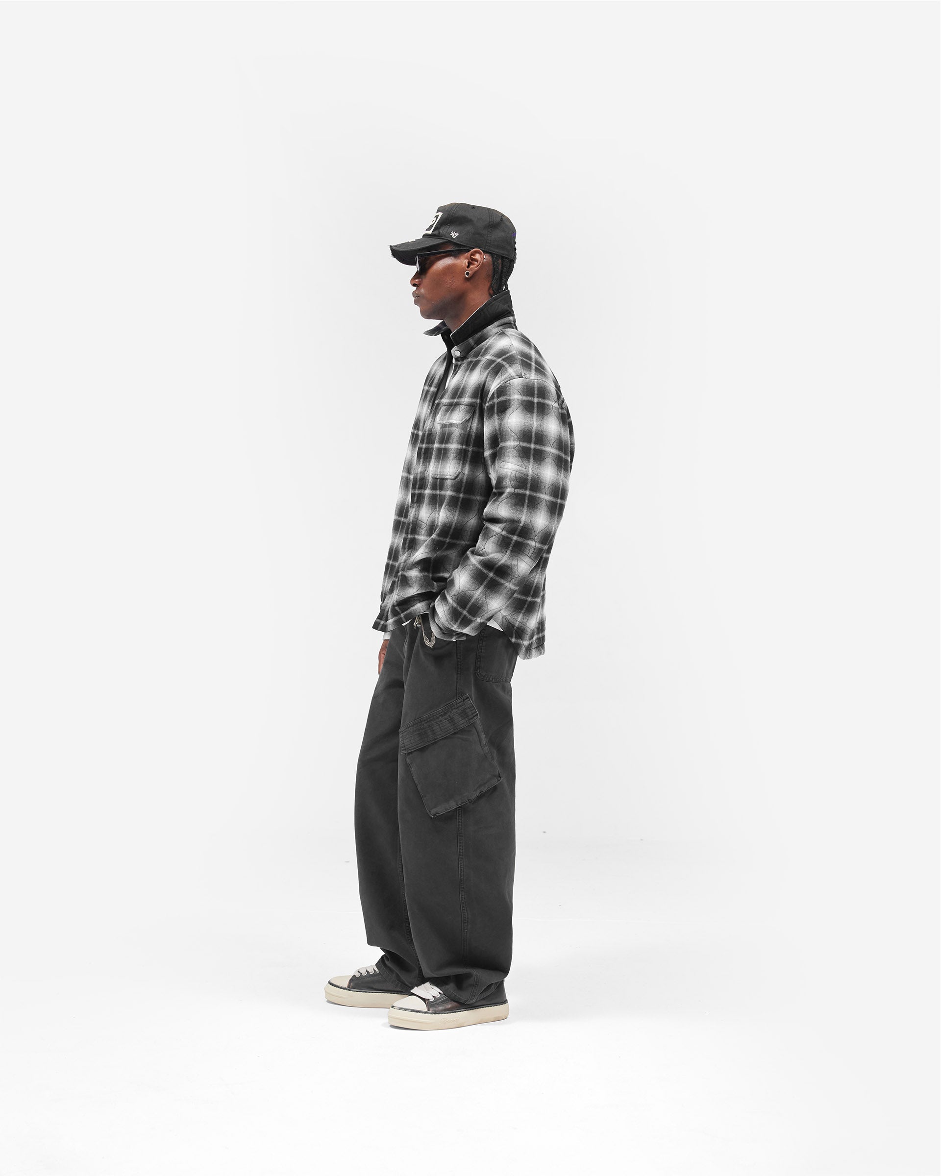 Logo Quilted Shirt - Black